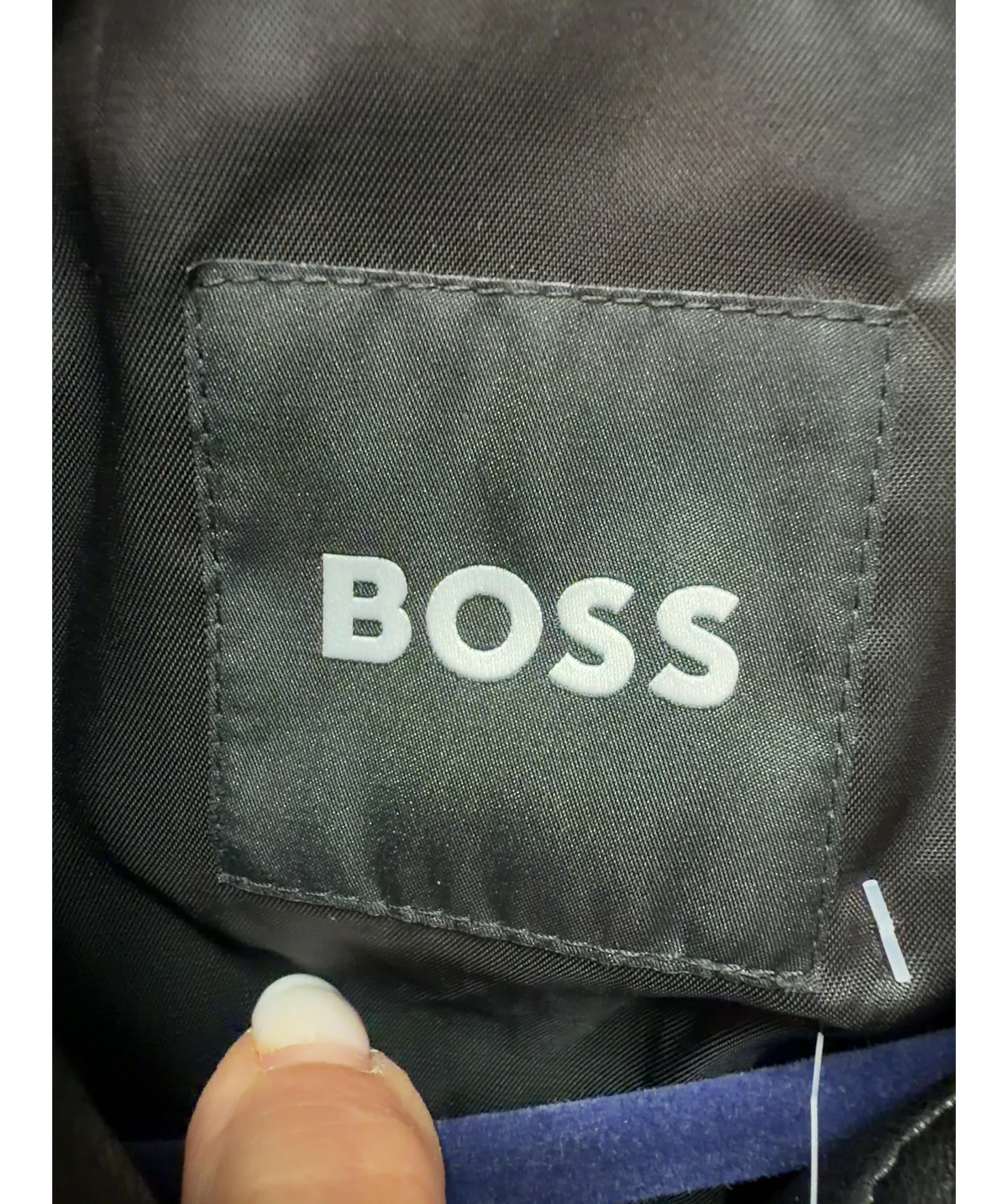 BOSS Black Regular-Fit Leather Jacket with Zip Closure, size UK 40" CHEST — detail