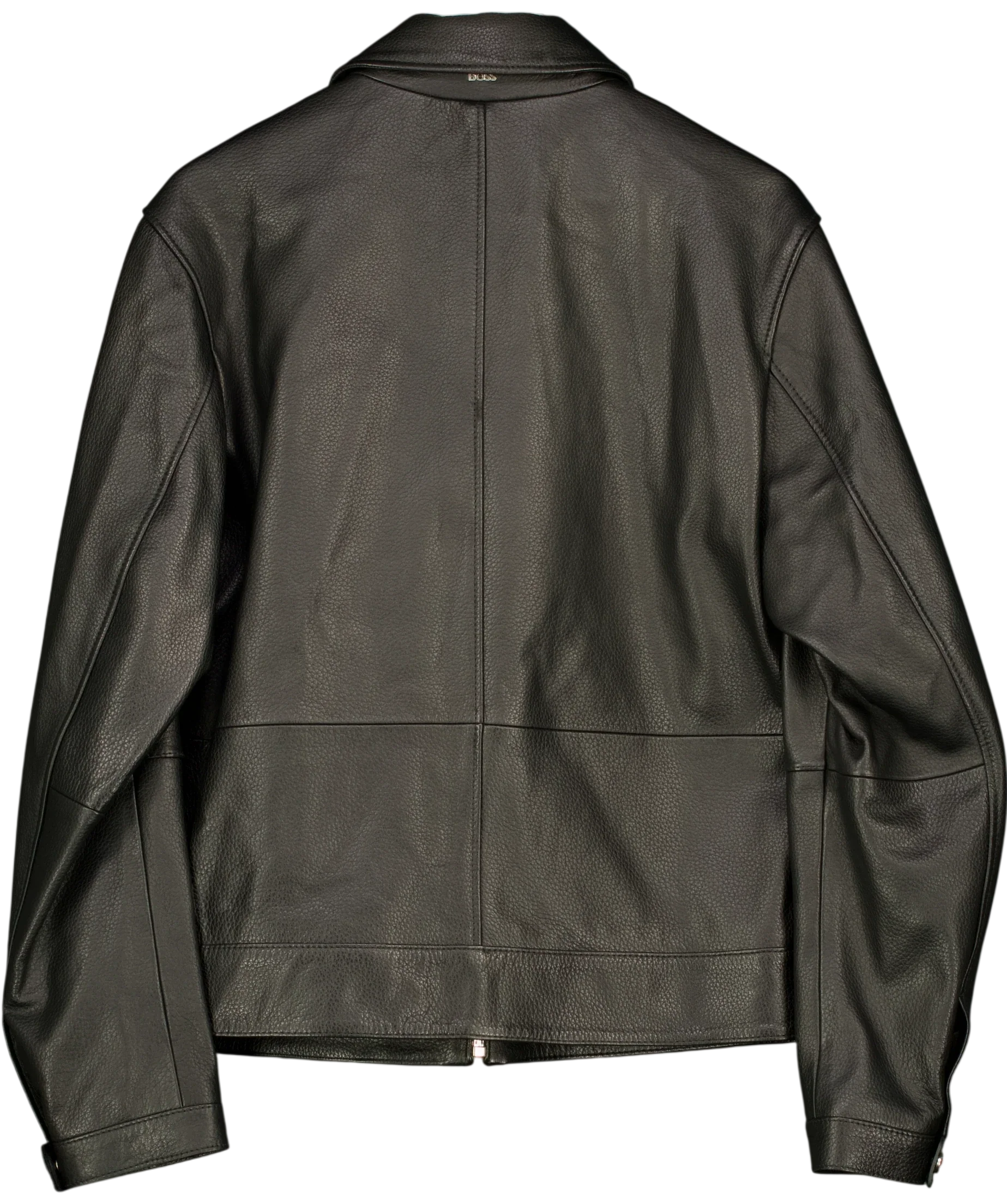 BOSS Black Regular-Fit Leather Jacket with Zip Closure, size UK 40" CHEST — back