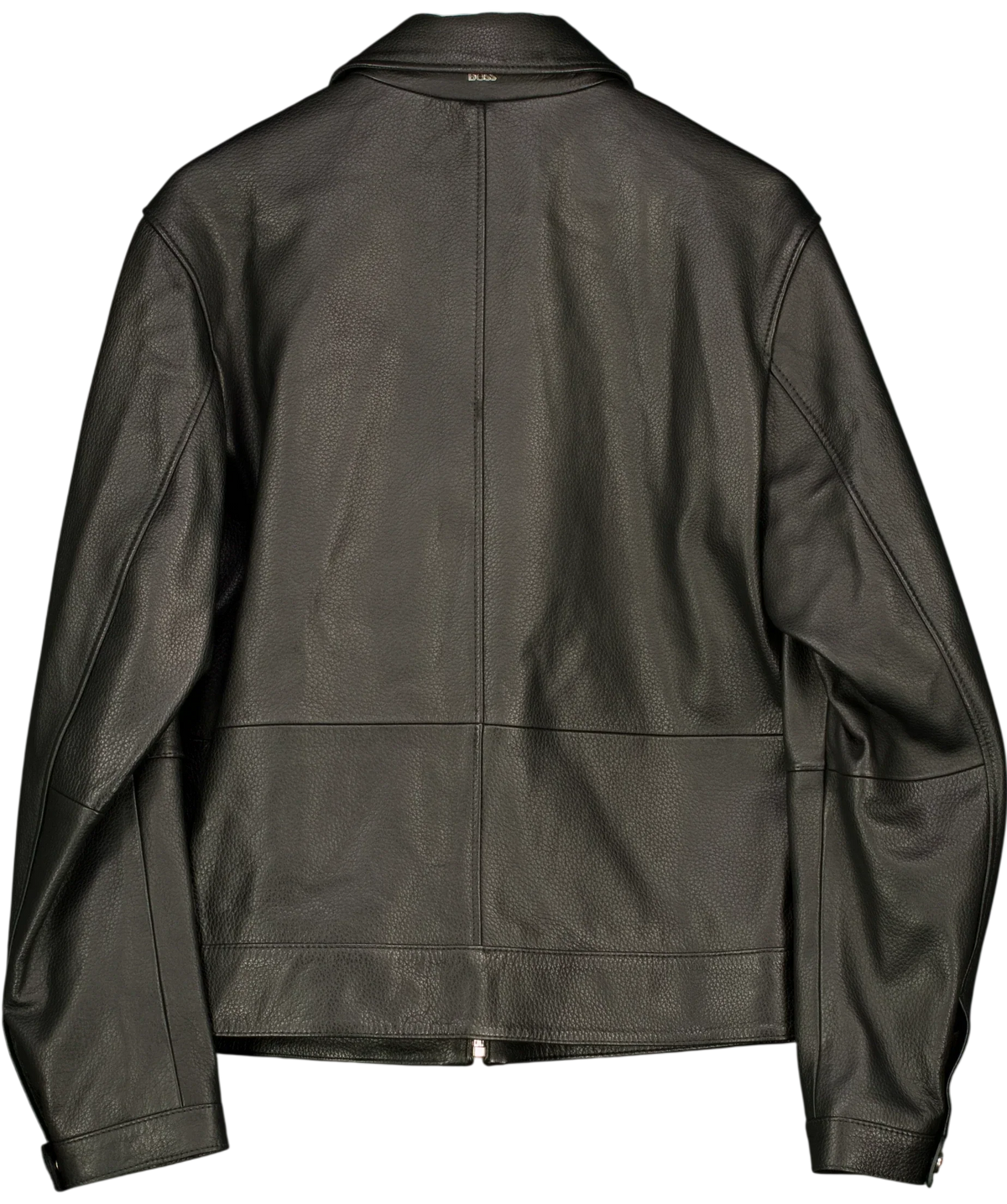 BOSS Black Regular-Fit Leather Jacket with Zip Closure, size UK 40" CHEST — back