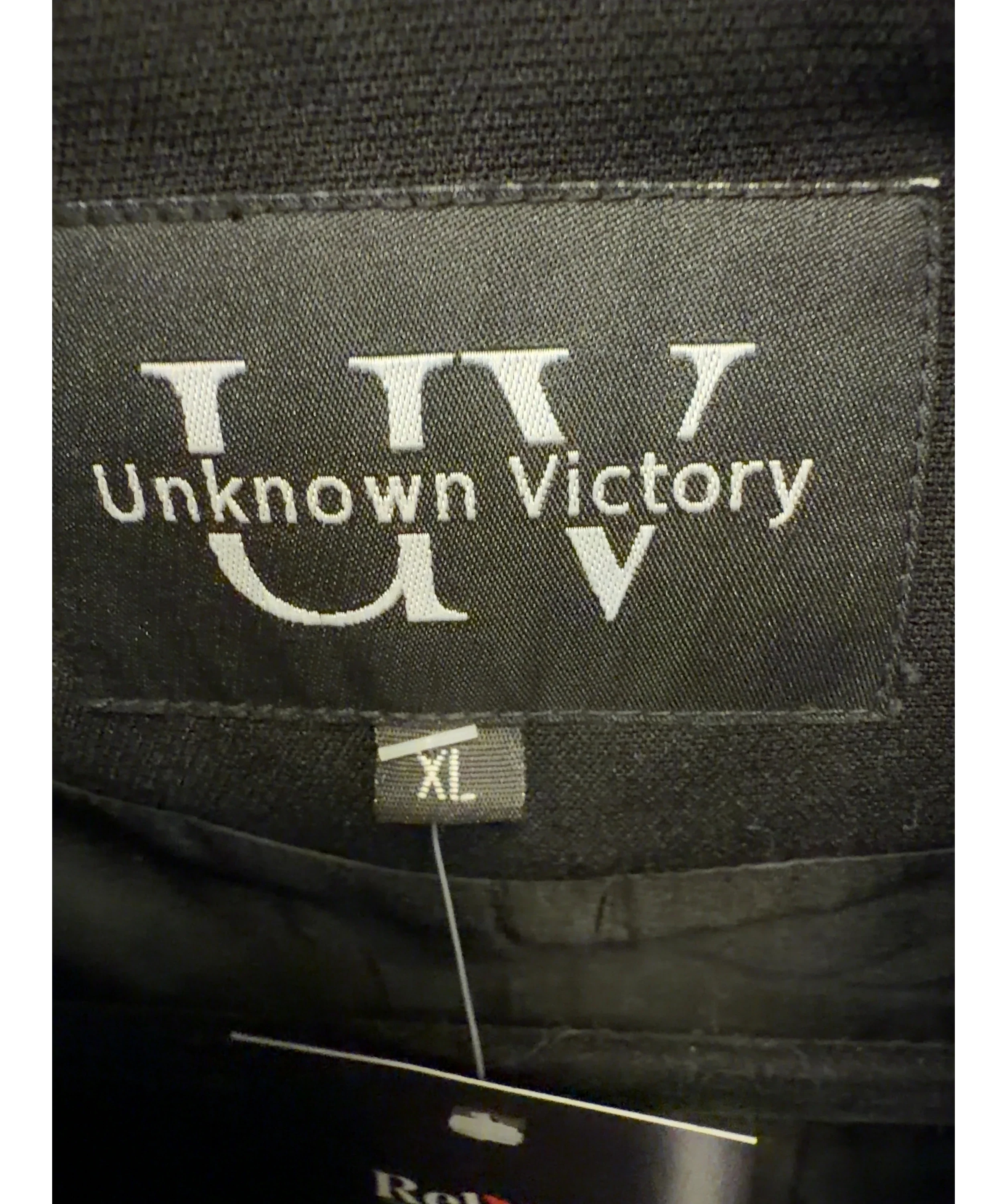 UNKNOWN VICTORY Black Military-style hussar jacket, size UK XL — label