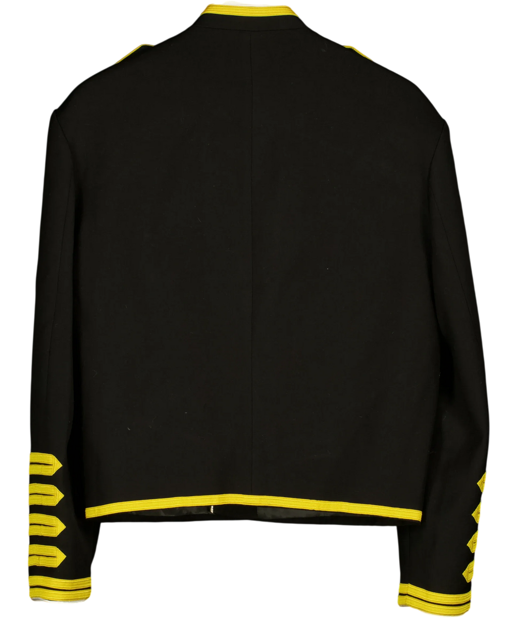 UNKNOWN VICTORY Black Military-style hussar jacket, size UK XL — back