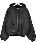 90's Product Black zip hoodie, size UK M/L — front