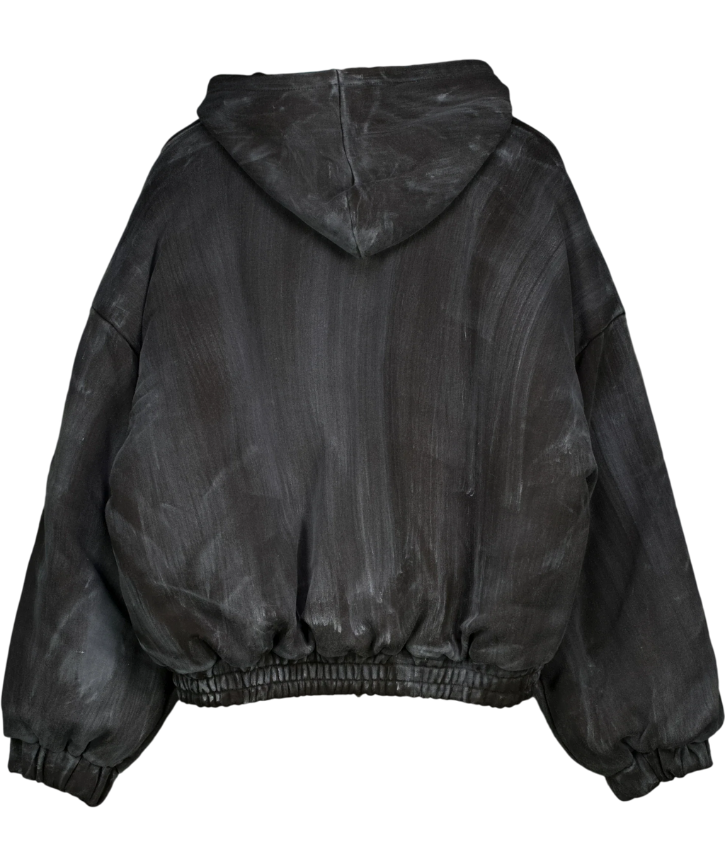 90's Product Black zip hoodie, size UK M/L — back
