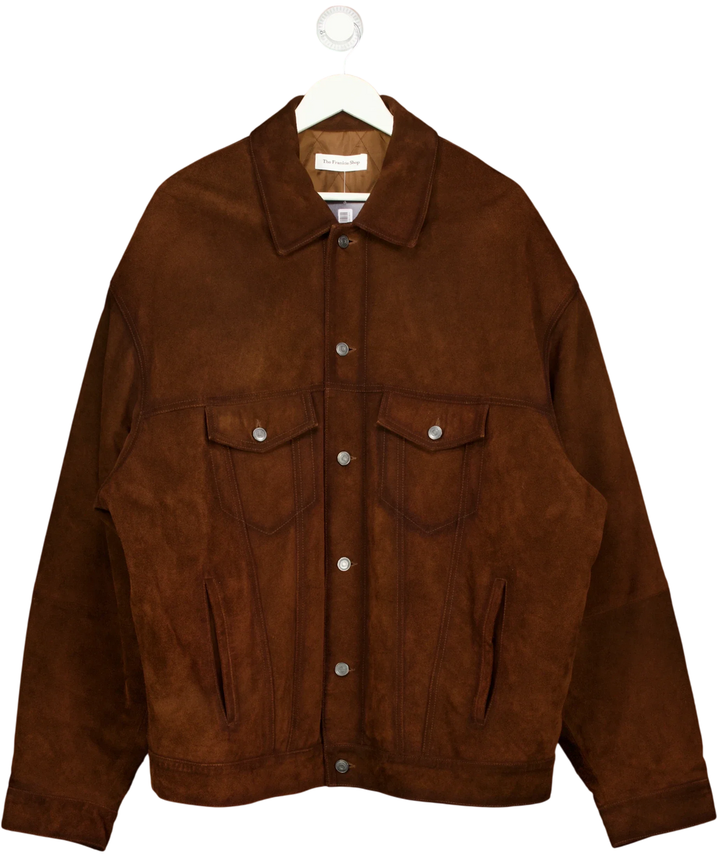 THE FRANKIE SHOP Brown Conan Suede Jacket, size UK M/L — front