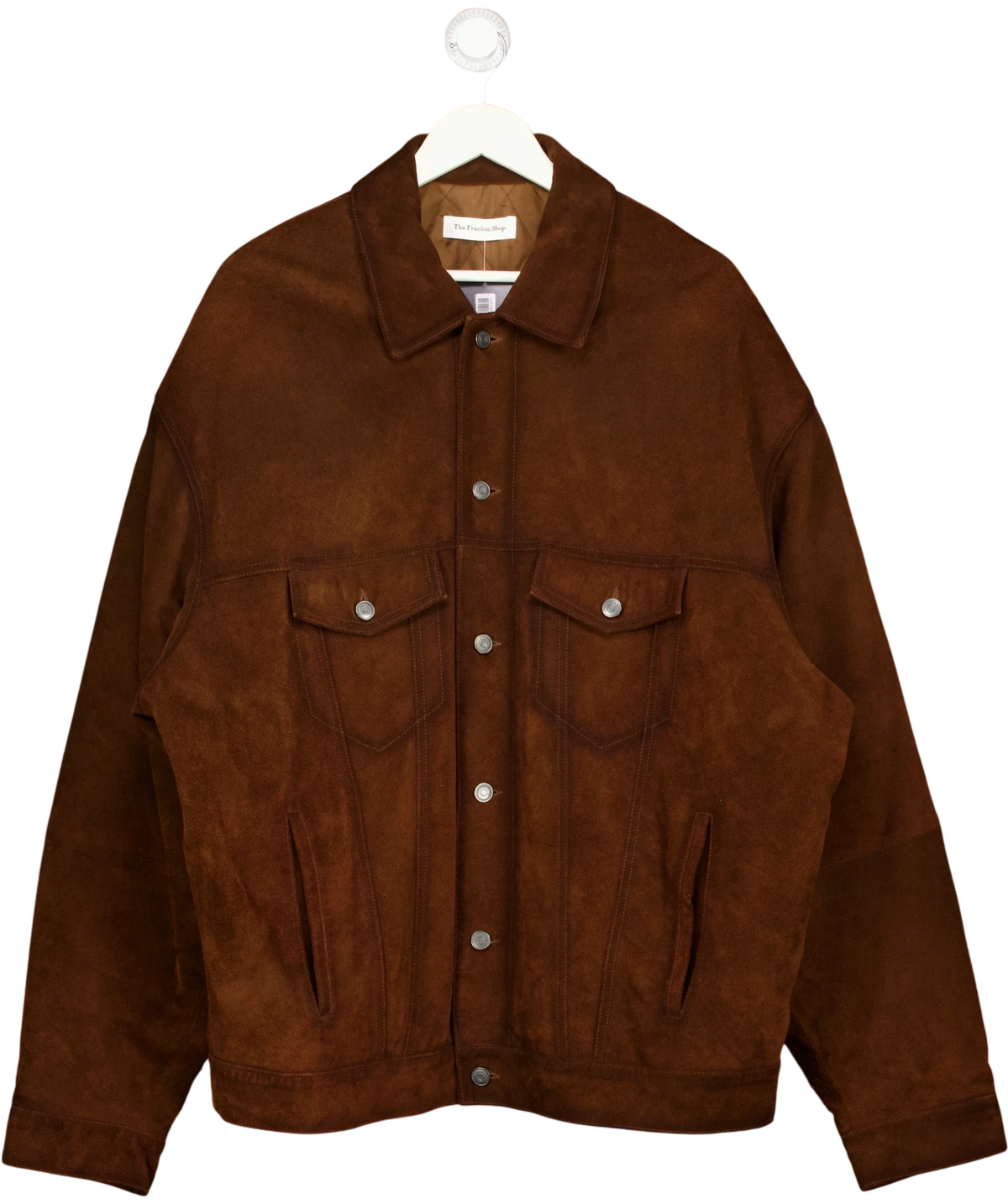 THE FRANKIE SHOP Brown Conan Suede Jacket, size UK M/L — front