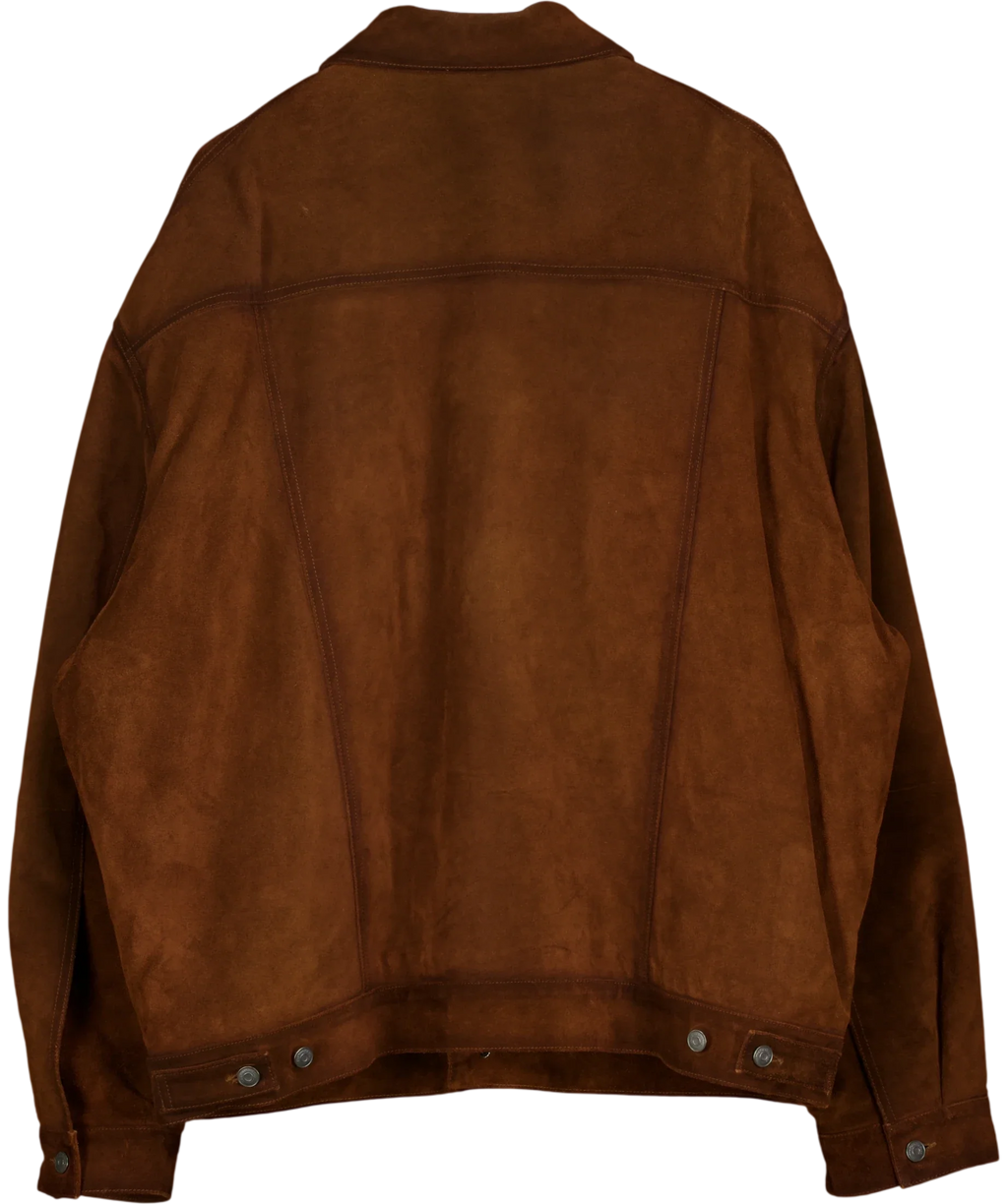 THE FRANKIE SHOP Brown Conan Suede Jacket, size UK M/L — back