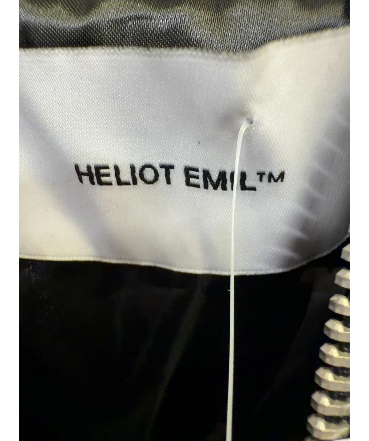 HELIOT EMIL Black pearl/beaded baroque-style bomber jacket, size UK XL — detail