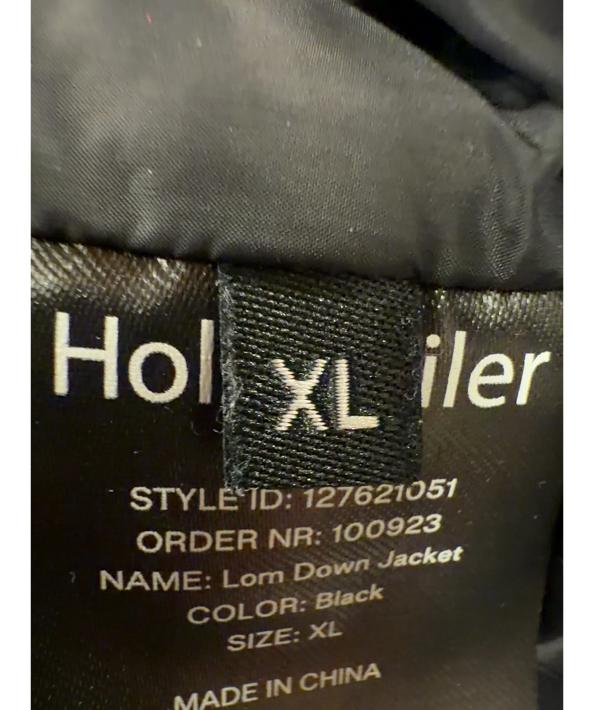 Holzweiler Black Colour, size UK XL — care label
