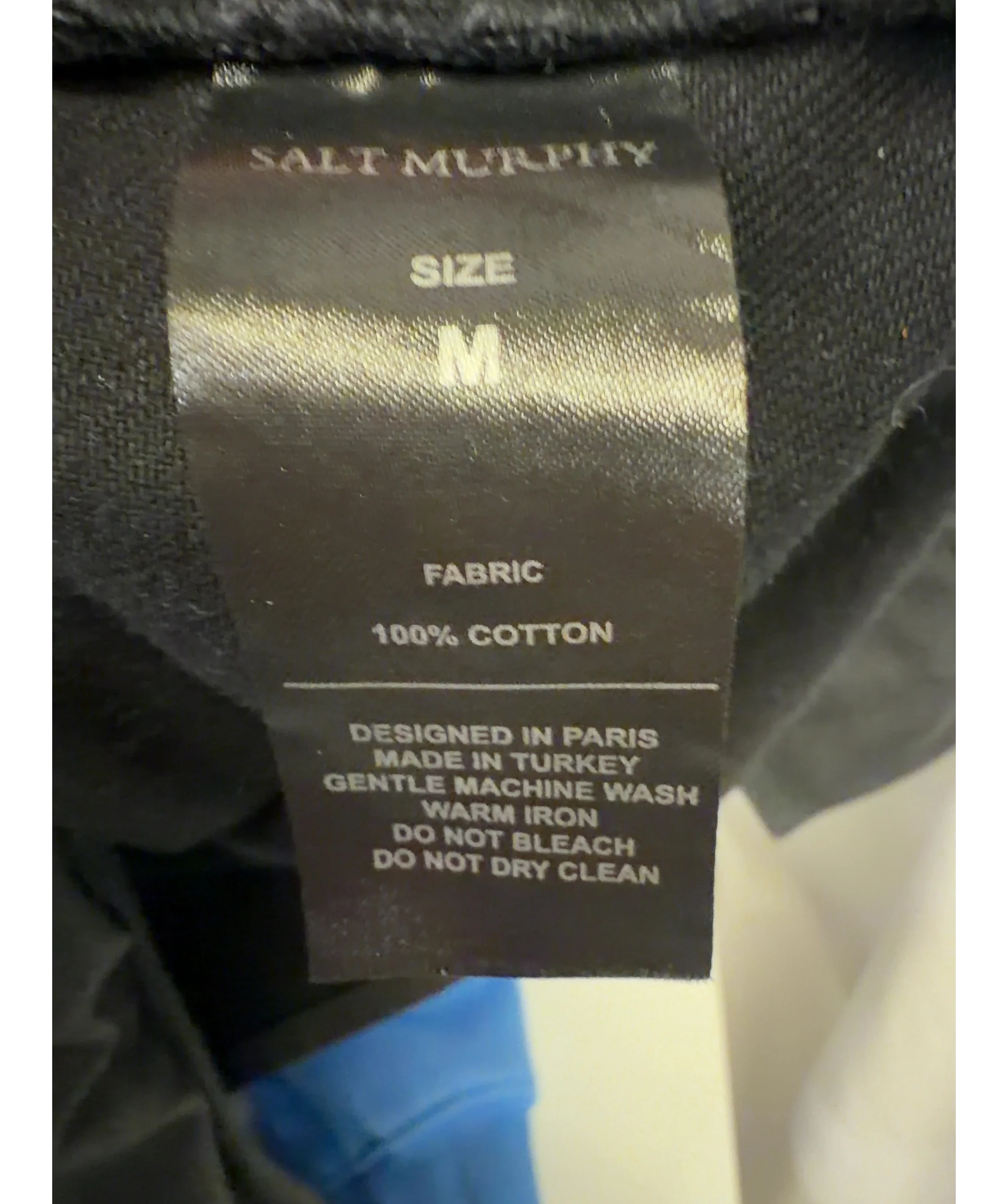 Salt Murphy Black Colour, size UK M — care label