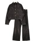 Salt Murphy Black Jeremiah Black Diamanté Denim Jacket, size UK XL — front