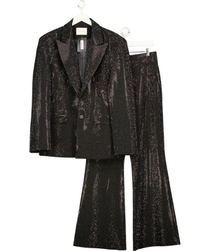 Salt Murphy Black And Metallic Rhinestone Suit  Set - Blazer  40" Chezt, Trousers W30
