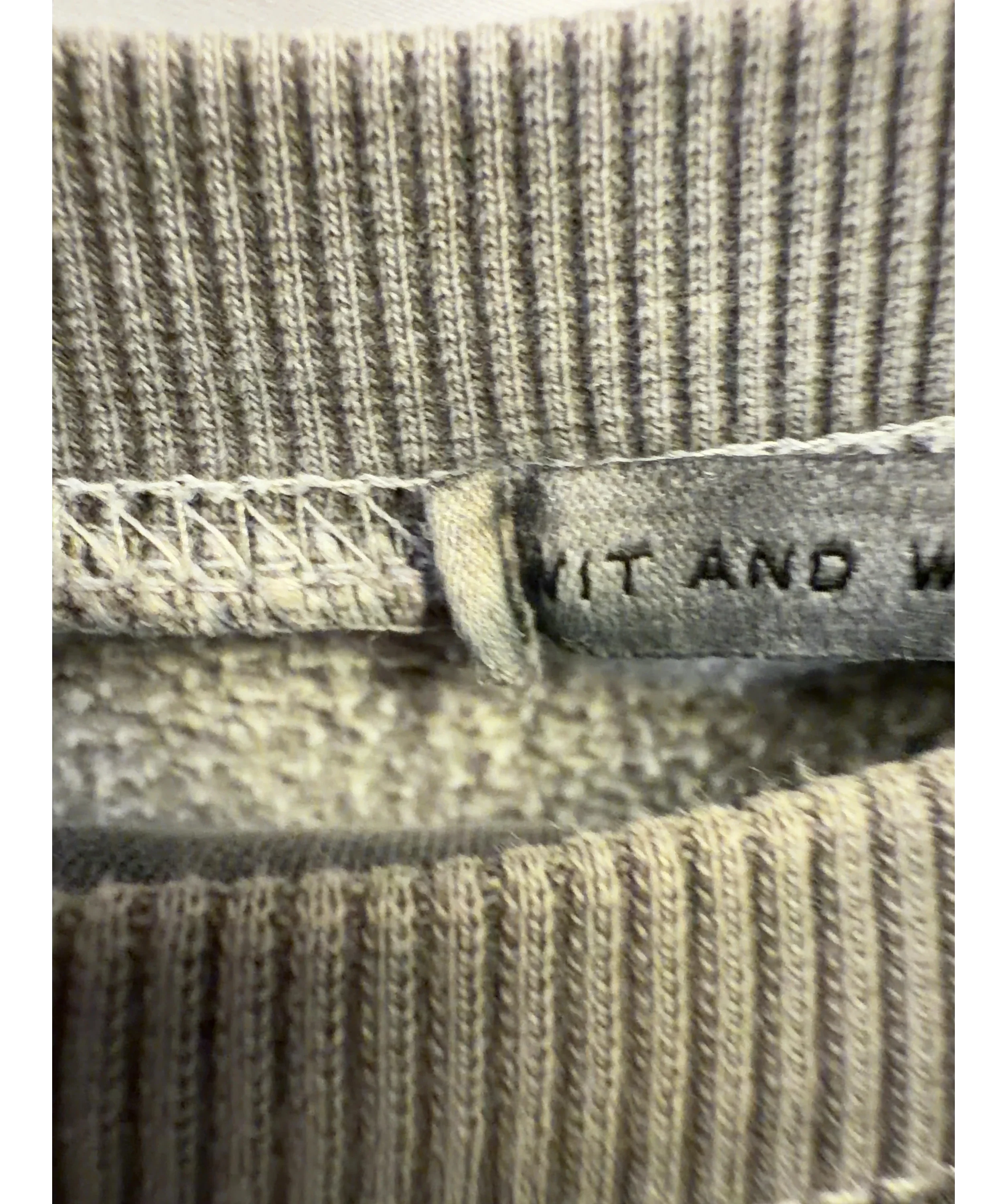 WIT & WONDER Grey Loungewear Set, size UK M/L — fabric detail