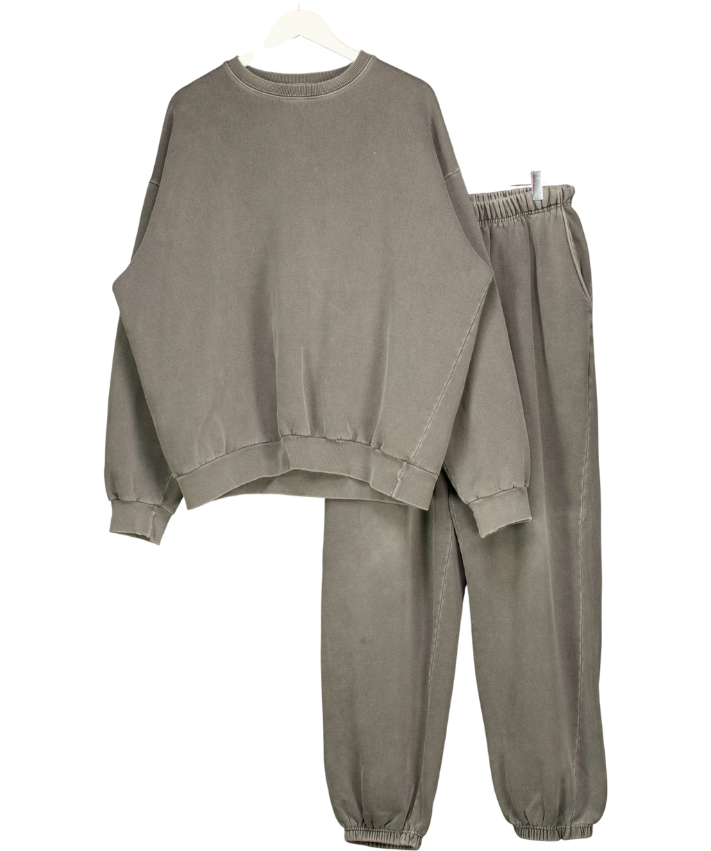 WIT & WONDER Grey Loungewear Set, size UK M/L — front