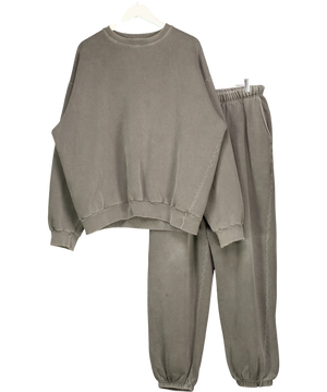 Wit & Wonder Loungewear Set Grey And Brown UK M/L