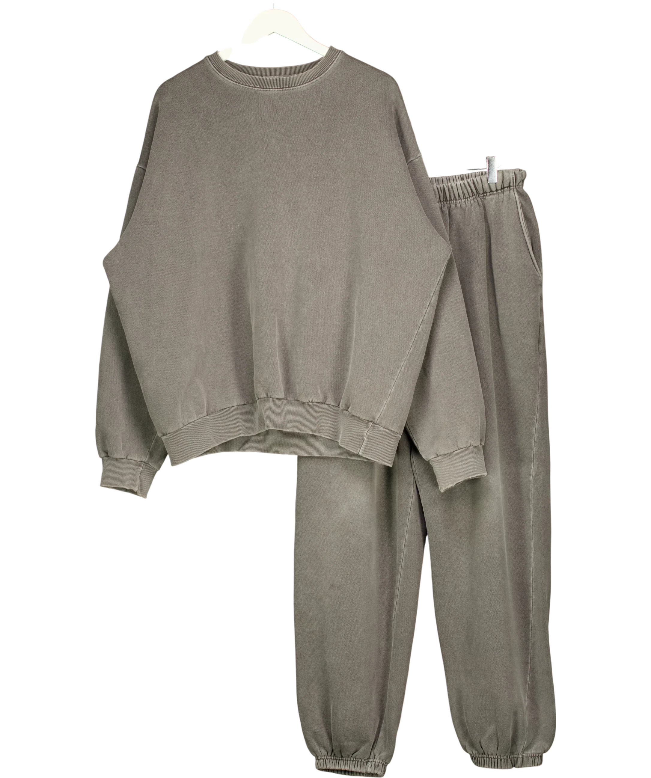 WIT & WONDER Grey Loungewear Set, size UK M/L — front