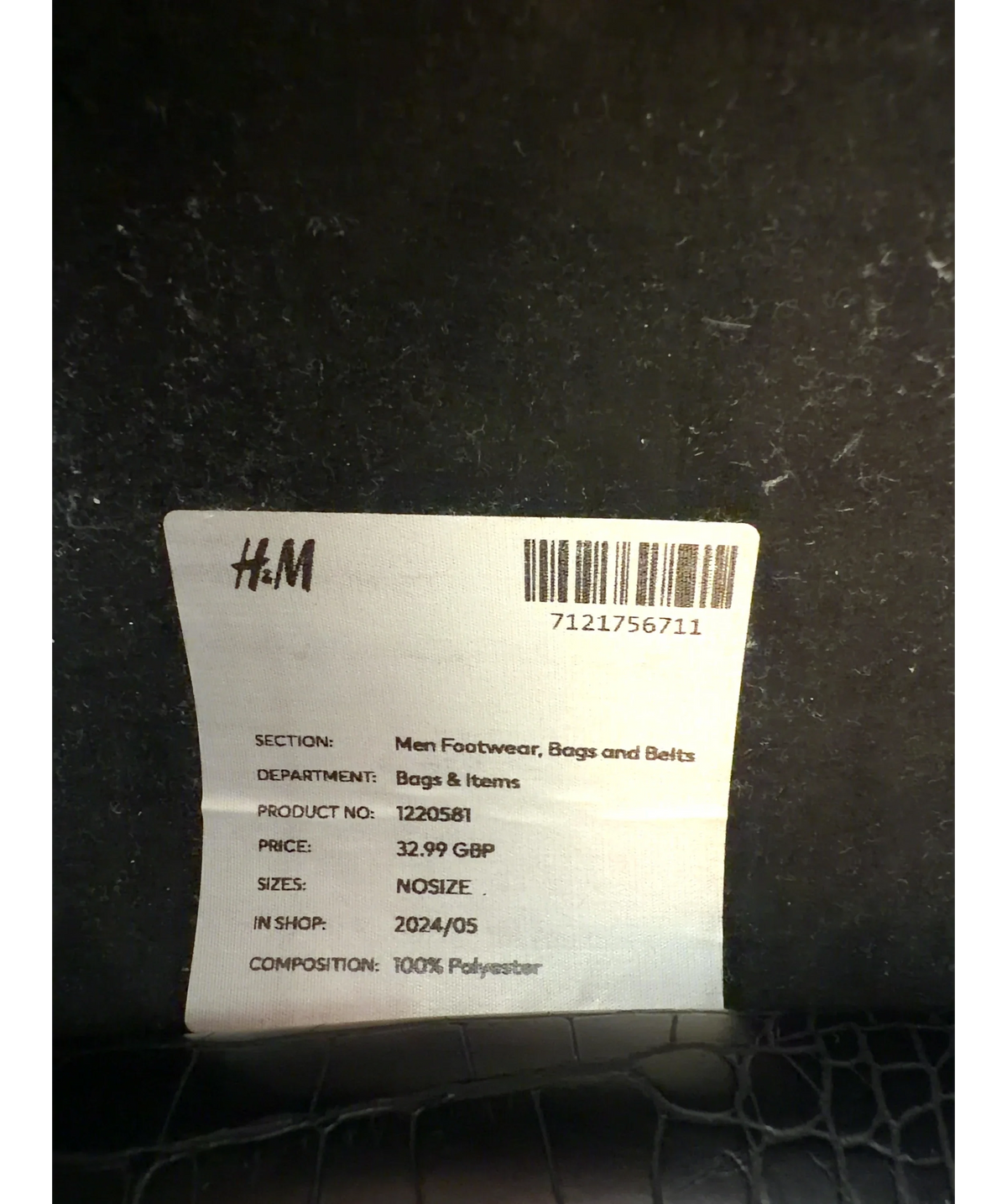 H&M Black Colour, size No Size — label