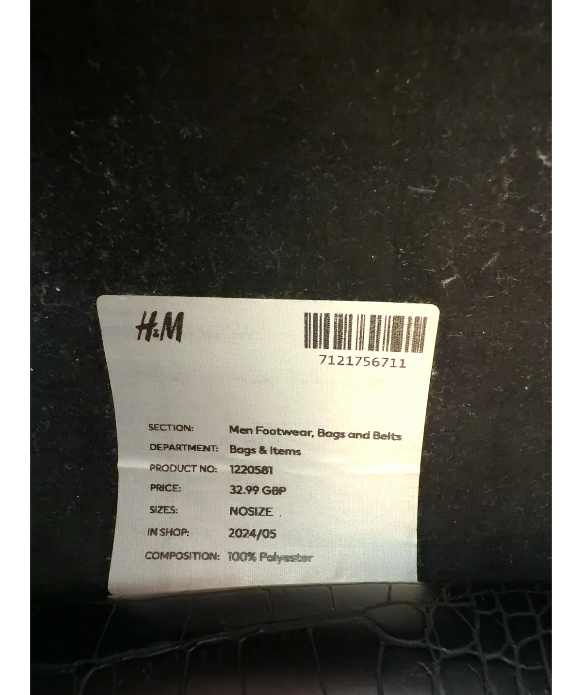 H&M Black Colour, size No Size — care label