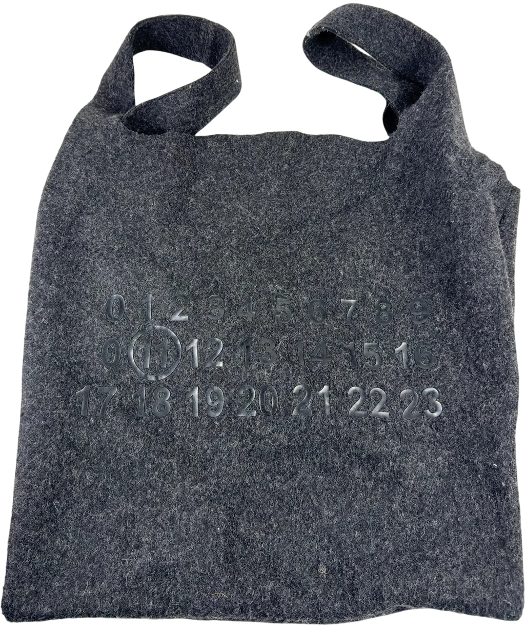 Maison Margiela Grey Soft Felt Tote Bag — front