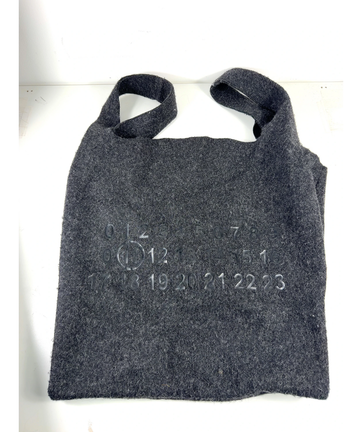 Maison Margiela Grey Soft Felt Tote Bag — care label