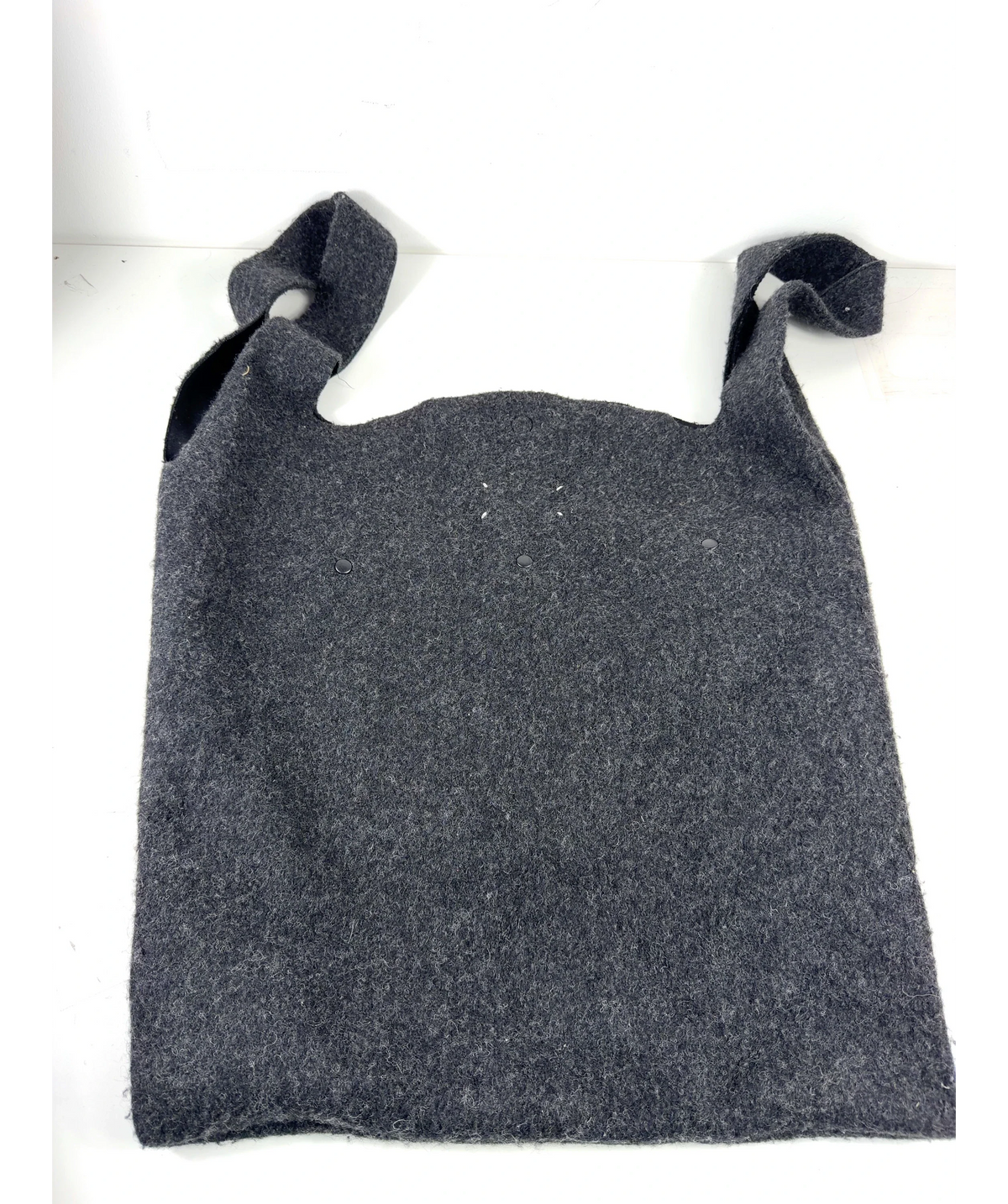 Maison Margiela Grey Soft Felt Tote Bag — fabric detail