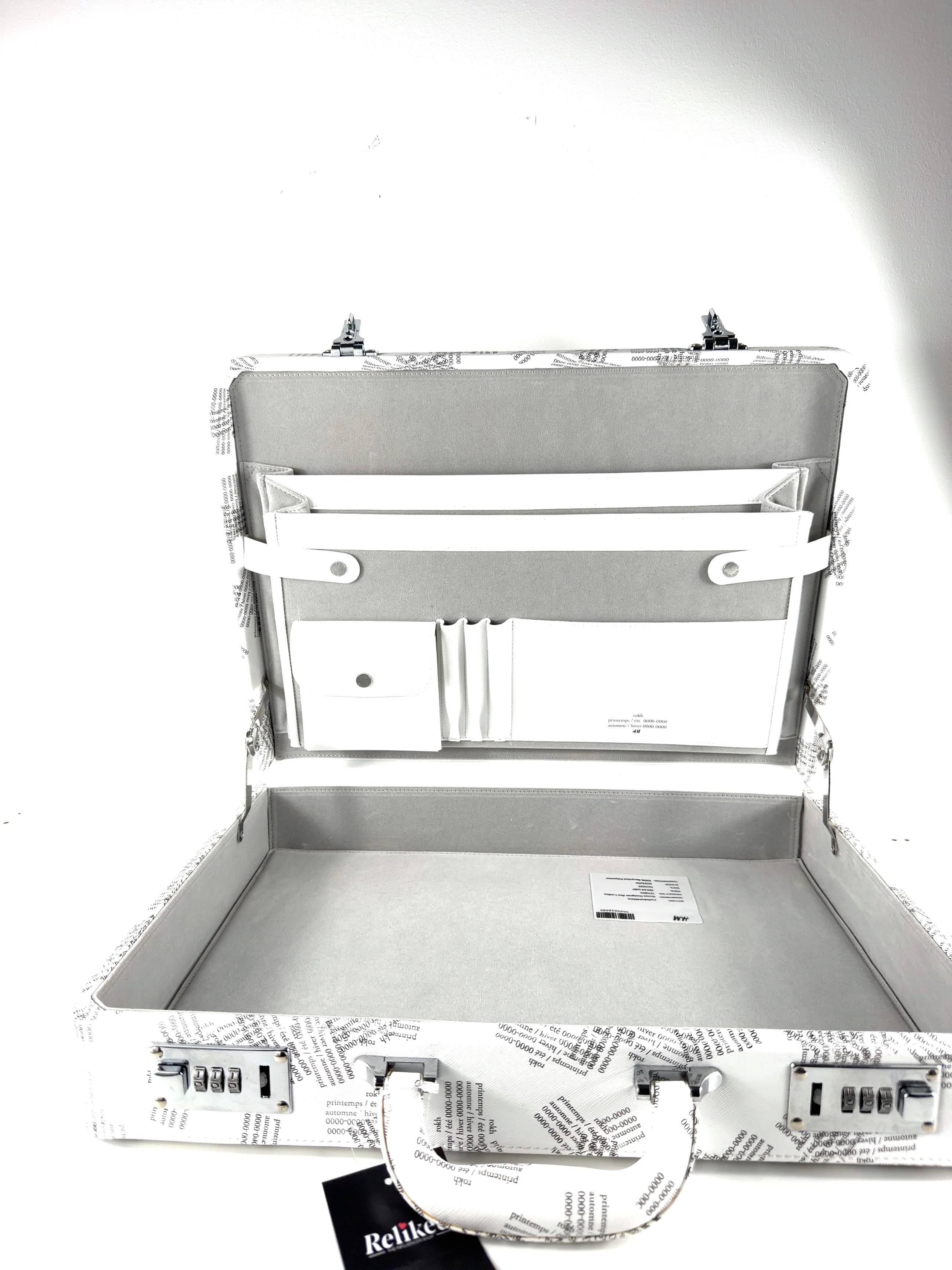 H&M White Rokh x H&M Printed Briefcase White — detail