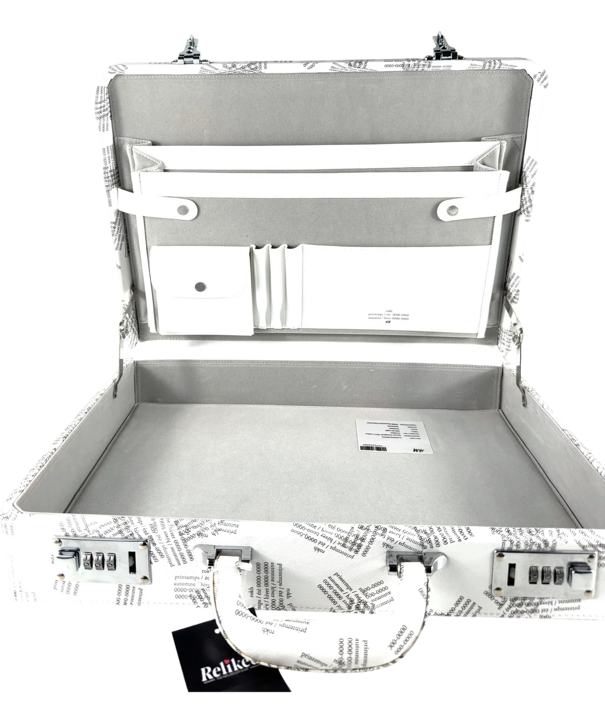 H&M Rokh X H&m Printed Briefcase White One Size — Interior