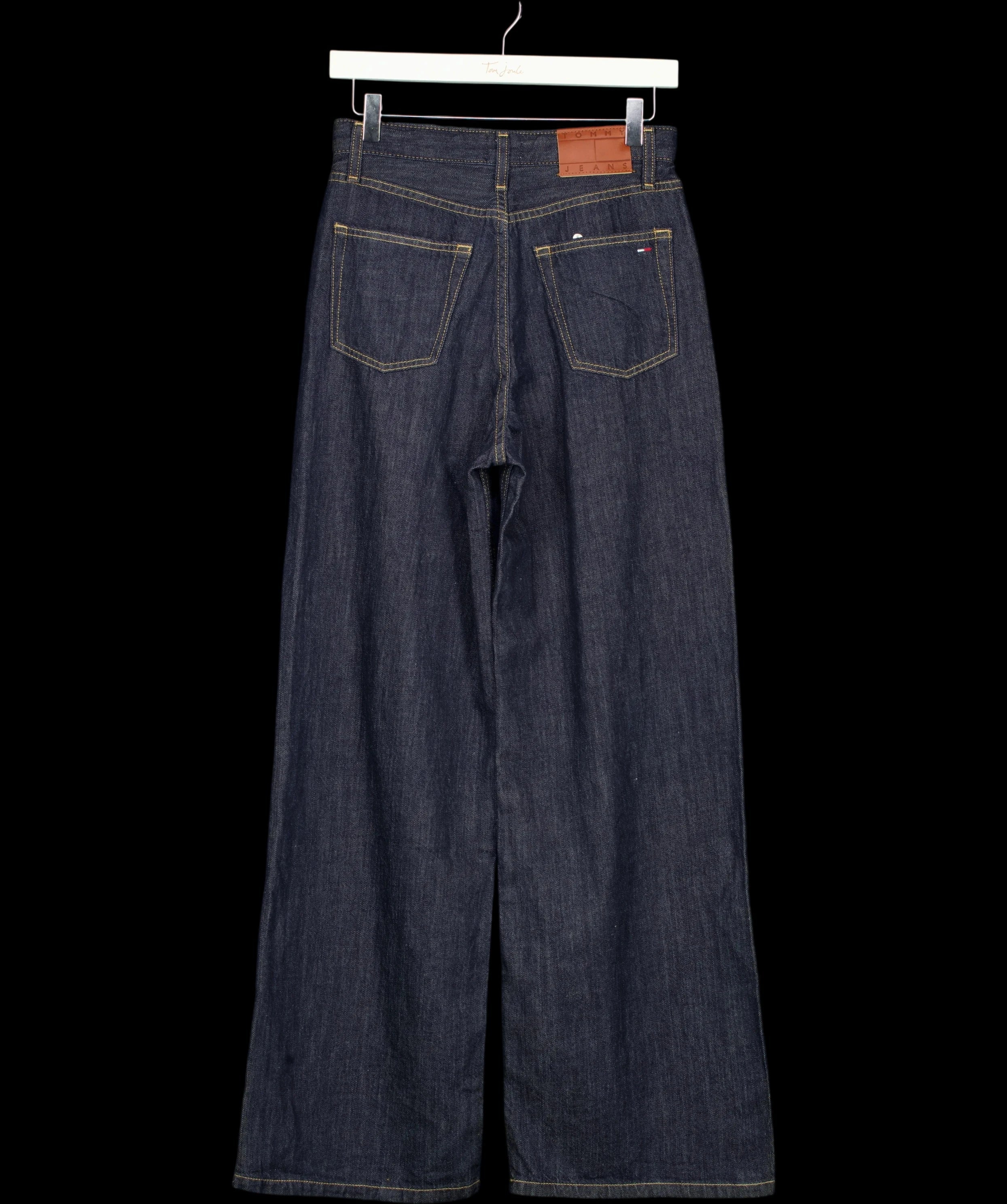 TOMMY HILFIGER Blue Claire High Rise Wide Leg Jeans Raw Denim L30, size W25 — label