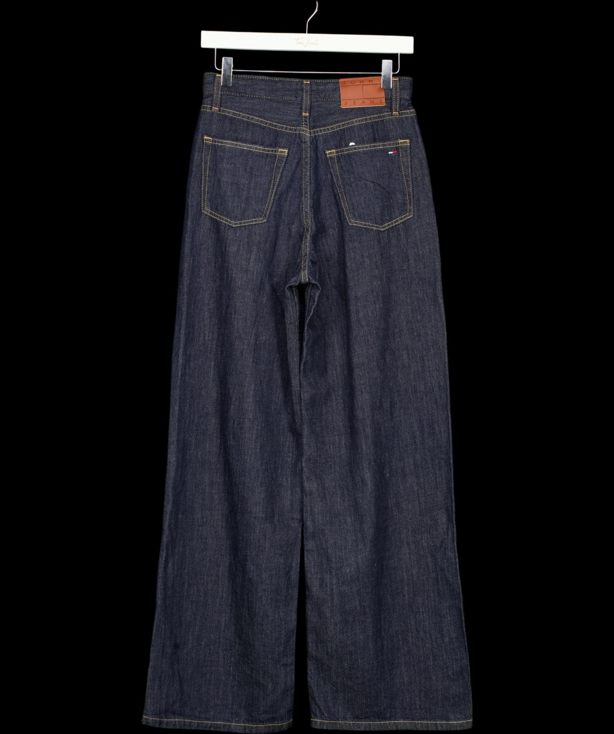 TOMMY HILFIGER Blue Claire High Rise Wide Leg Jeans Raw Denim L30, size W25 — label