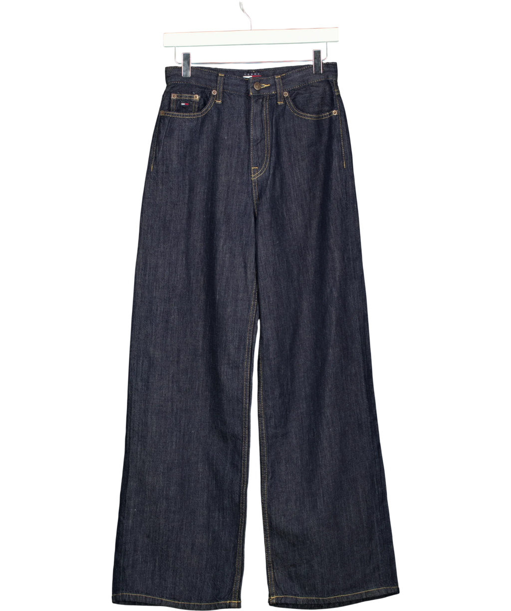 TOMMY HILFIGER Blue Claire High Rise Wide Leg Jeans Raw Denim L30, size W25 — front