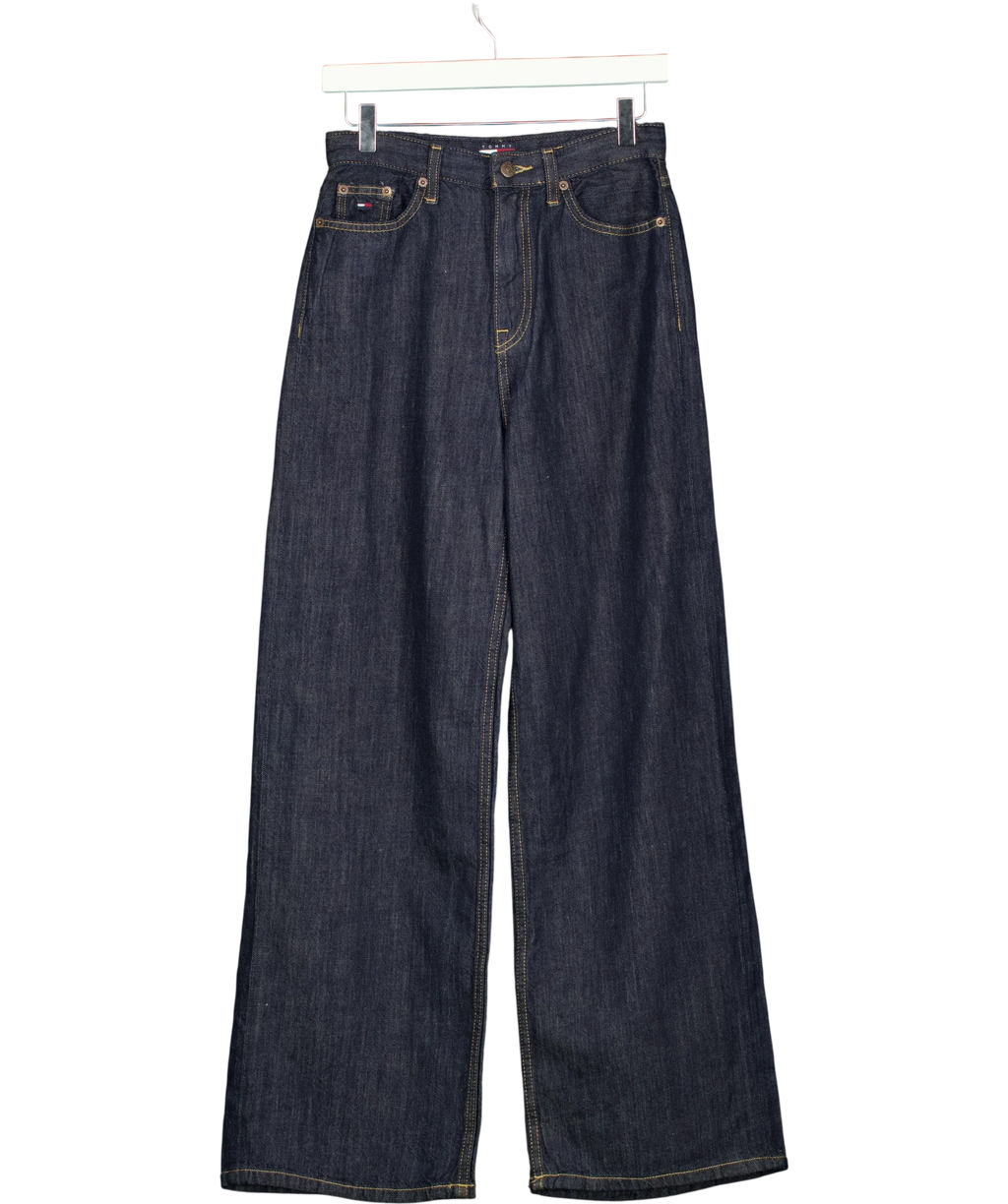TOMMY HILFIGER Blue Claire High Rise Wide Leg Jeans Raw Denim L30, size W25 — front