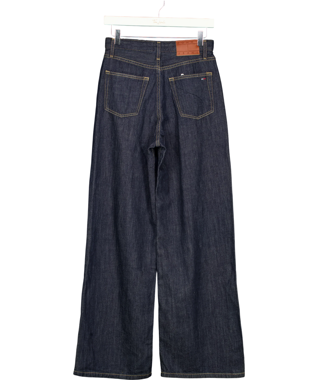 TOMMY HILFIGER Blue Claire High Rise Wide Leg Jeans Raw Denim L30, size W25 — back