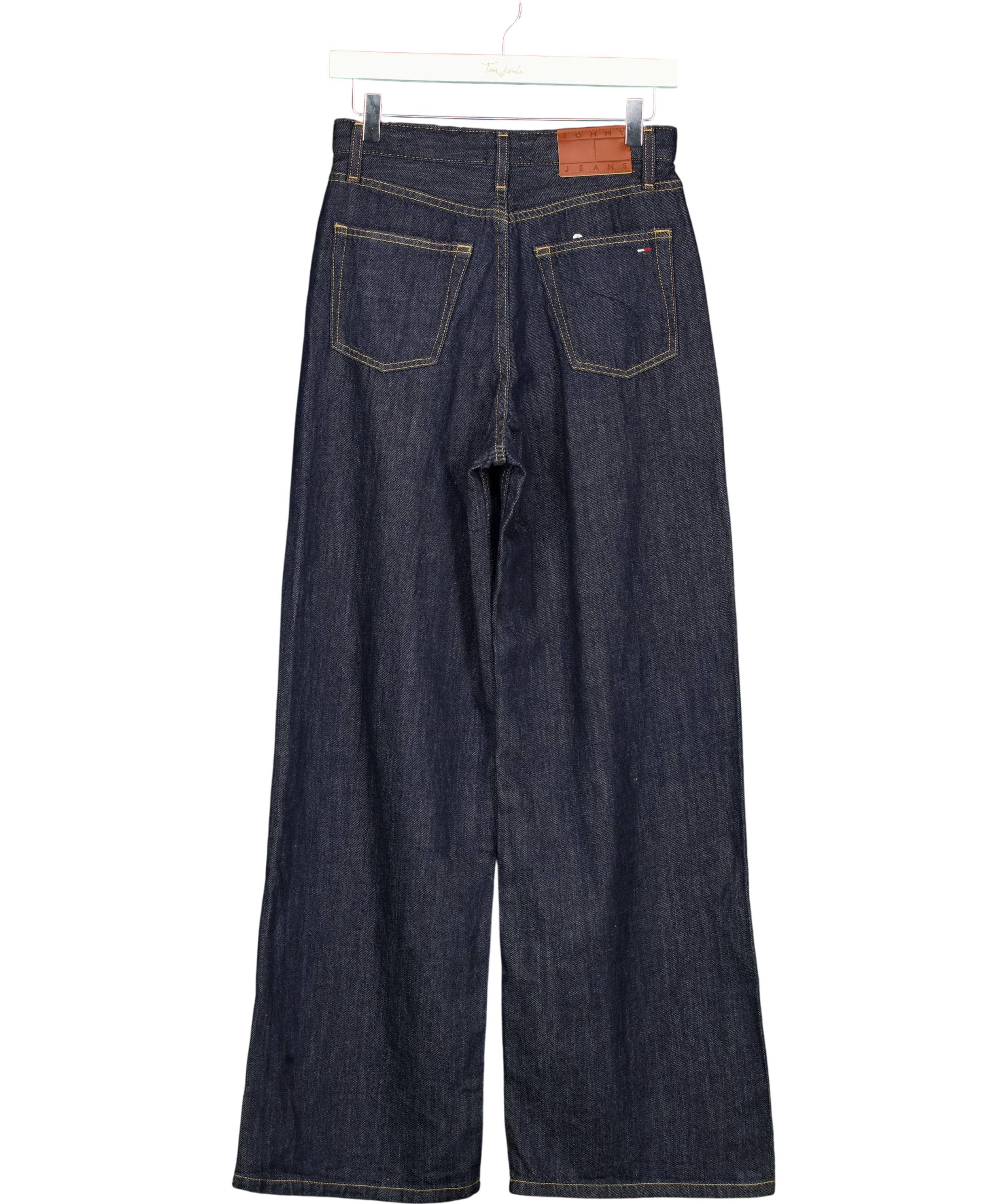 TOMMY HILFIGER Blue Claire High Rise Wide Leg Jeans Raw Denim L30, size W25 — back