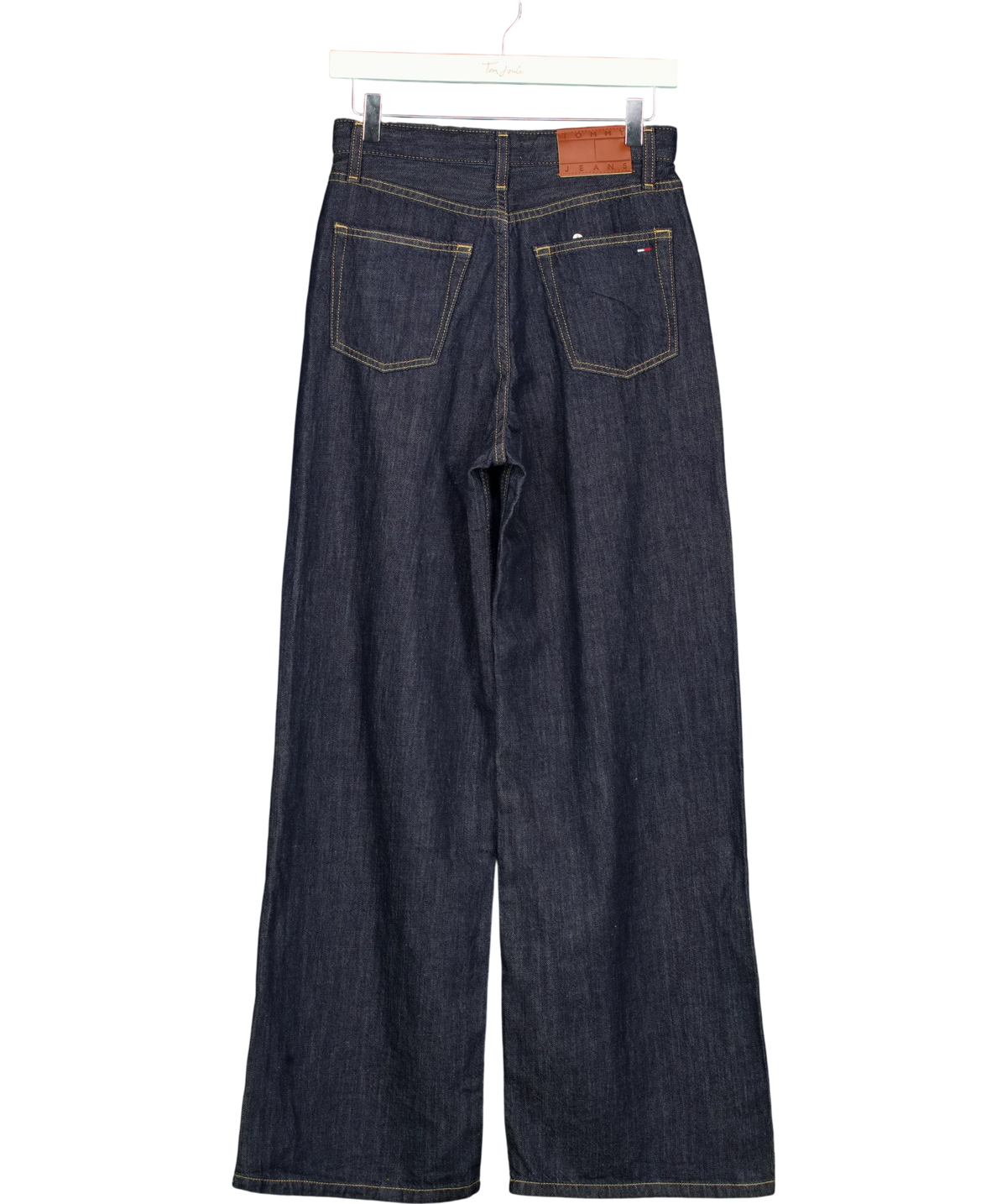 TOMMY HILFIGER Blue Claire High Rise Wide Leg Jeans Raw Denim L30, size W25 — back