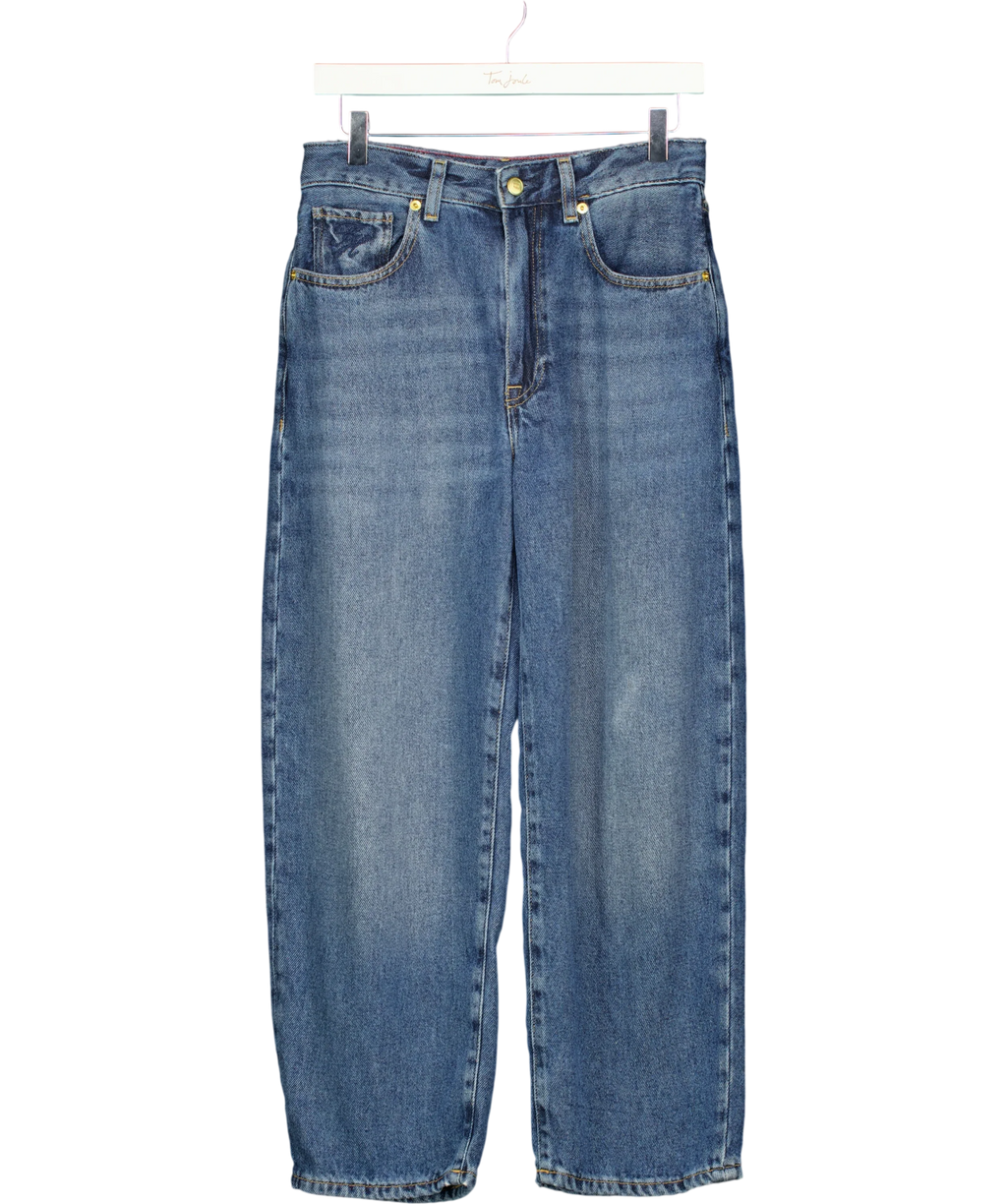 TOMMY HILFIGER Blue High Rise Barrel Leg Jeans Mid Wash Blue L28, size W28 — front
