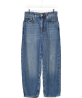 TOMMY HILFIGER Blue High Rise Barrel Leg Jeans Mid Wash Blue L28, size W28 — front