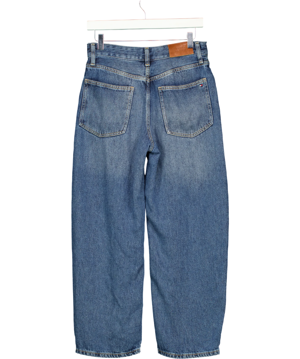 TOMMY HILFIGER Blue High Rise Barrel Leg Jeans Mid Wash Blue L28, size W28 — back