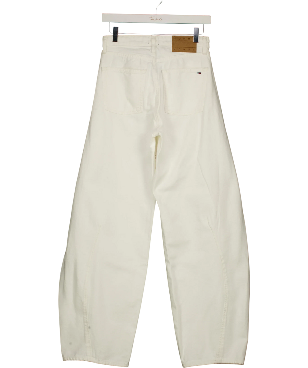 TOMMY HILFIGER White Ella Mid Rise Barrel Leg Jeans White L32, size W26 — back