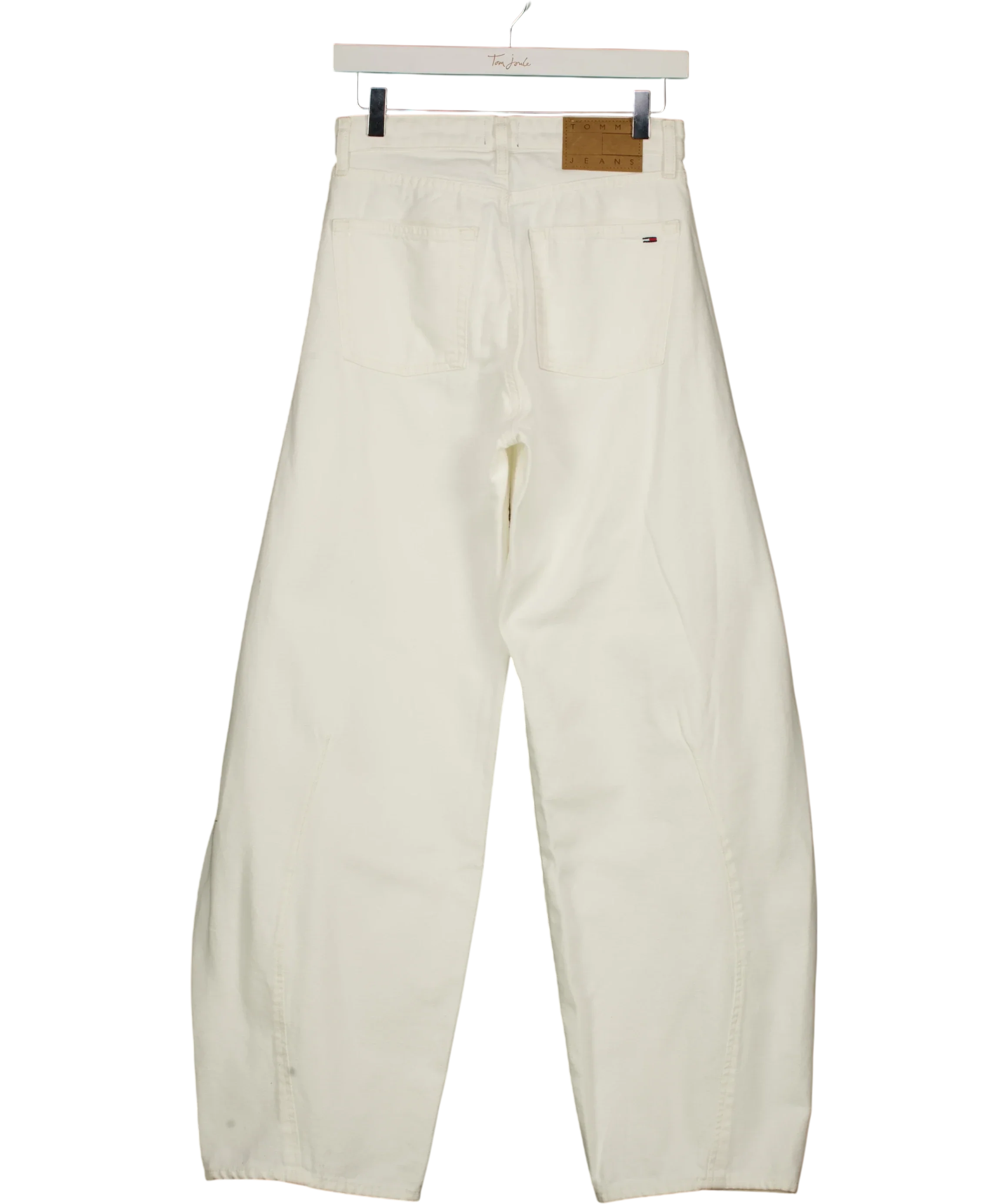 TOMMY HILFIGER White Ella Mid Rise Barrel Leg Jeans White L32, size W26 — back
