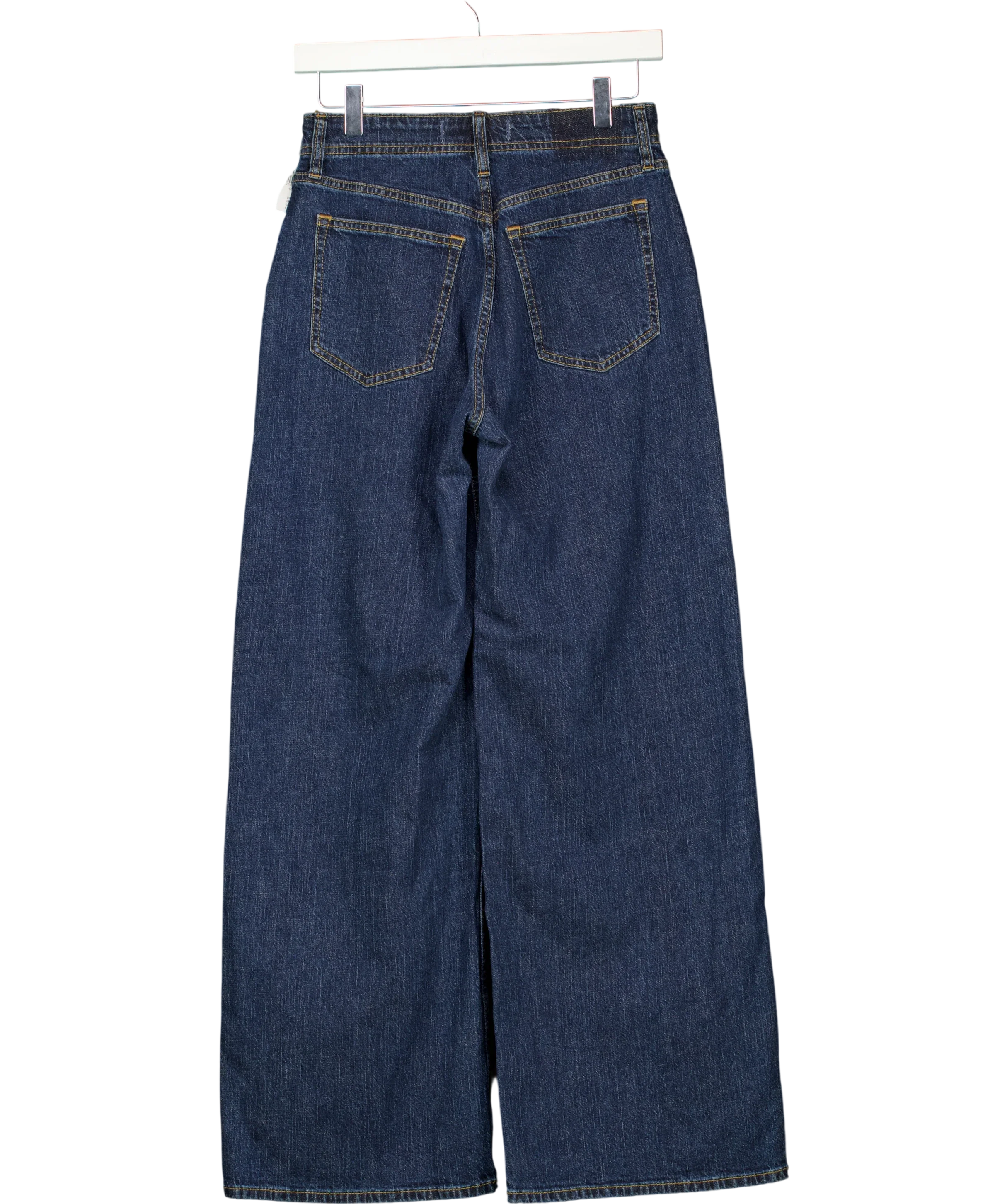 ABERCROMBIE & FITCH Blue Linen-Blend High Rise Wide Leg Jean Dark Wash, size W26 — back