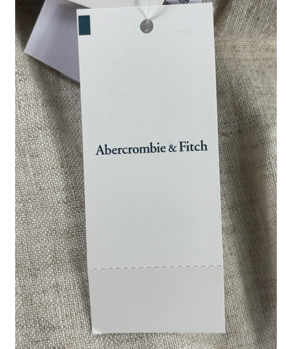 ABERCROMBIE & FITCH Cream The A&F Scarlett Linen-Blend Mini Skort Oatmeal BEIGE, size UK XXS — detail