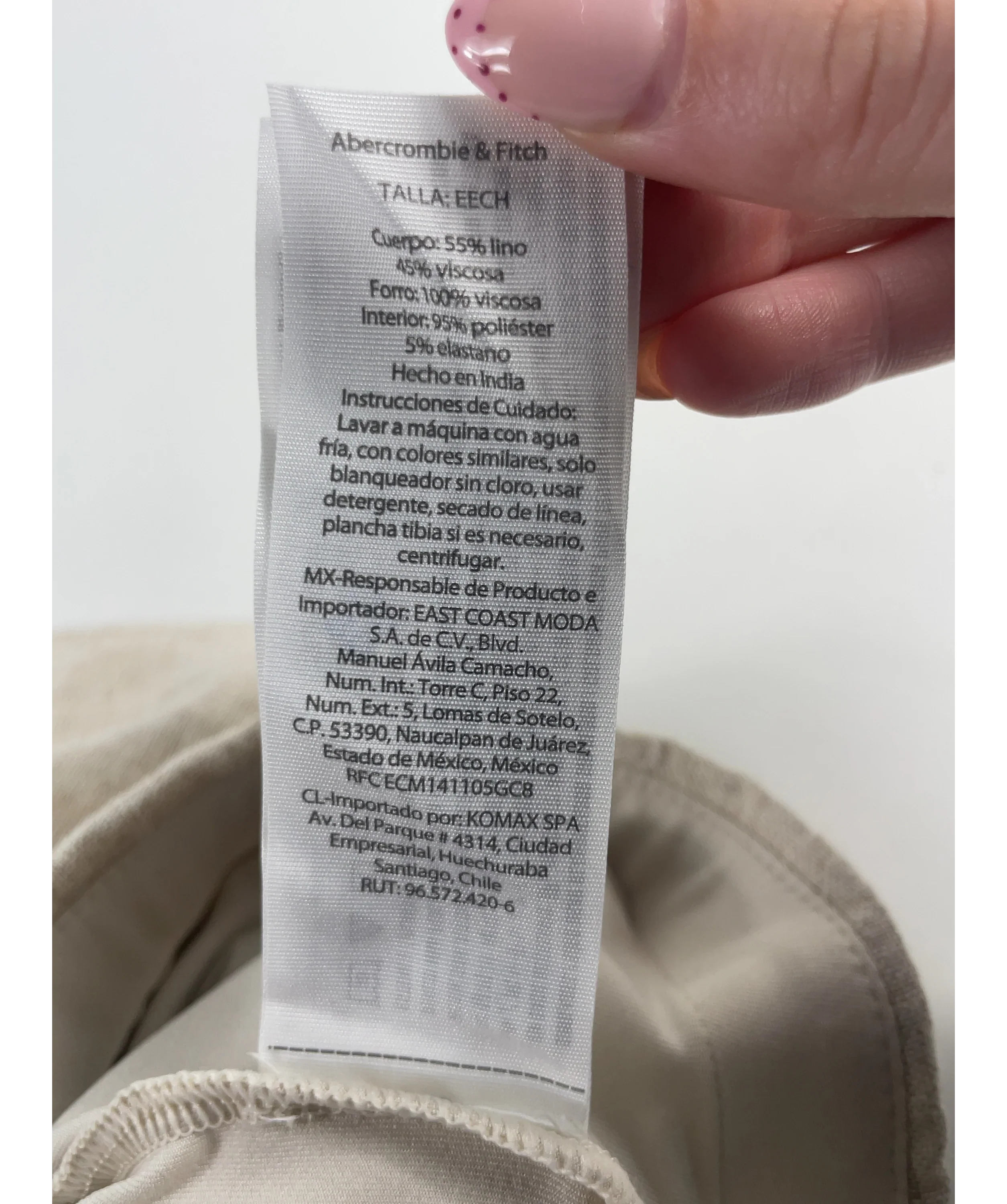 ABERCROMBIE & FITCH Cream The A&F Scarlett Linen-Blend Mini Skort Oatmeal BEIGE, size UK XXS — label