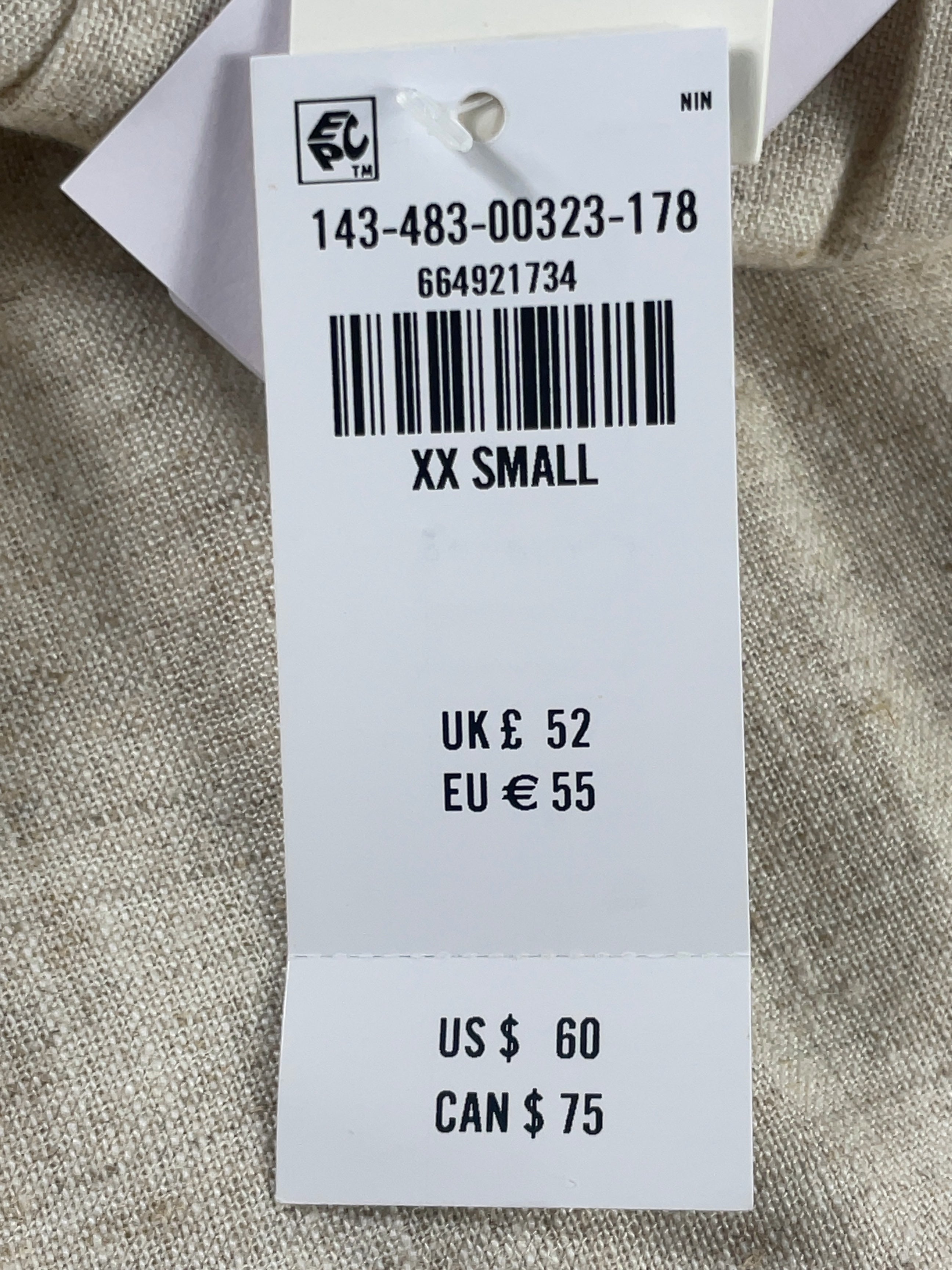 ABERCROMBIE & FITCH Cream The A&F Scarlett Linen-Blend Mini Skort Oatmeal BEIGE, size UK XXS — care label
