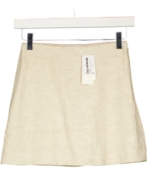 ABERCROMBIE & FITCH Cream The A&f Scarlett Linen-blend Mini Skort Oatmeal Beige UK XXS