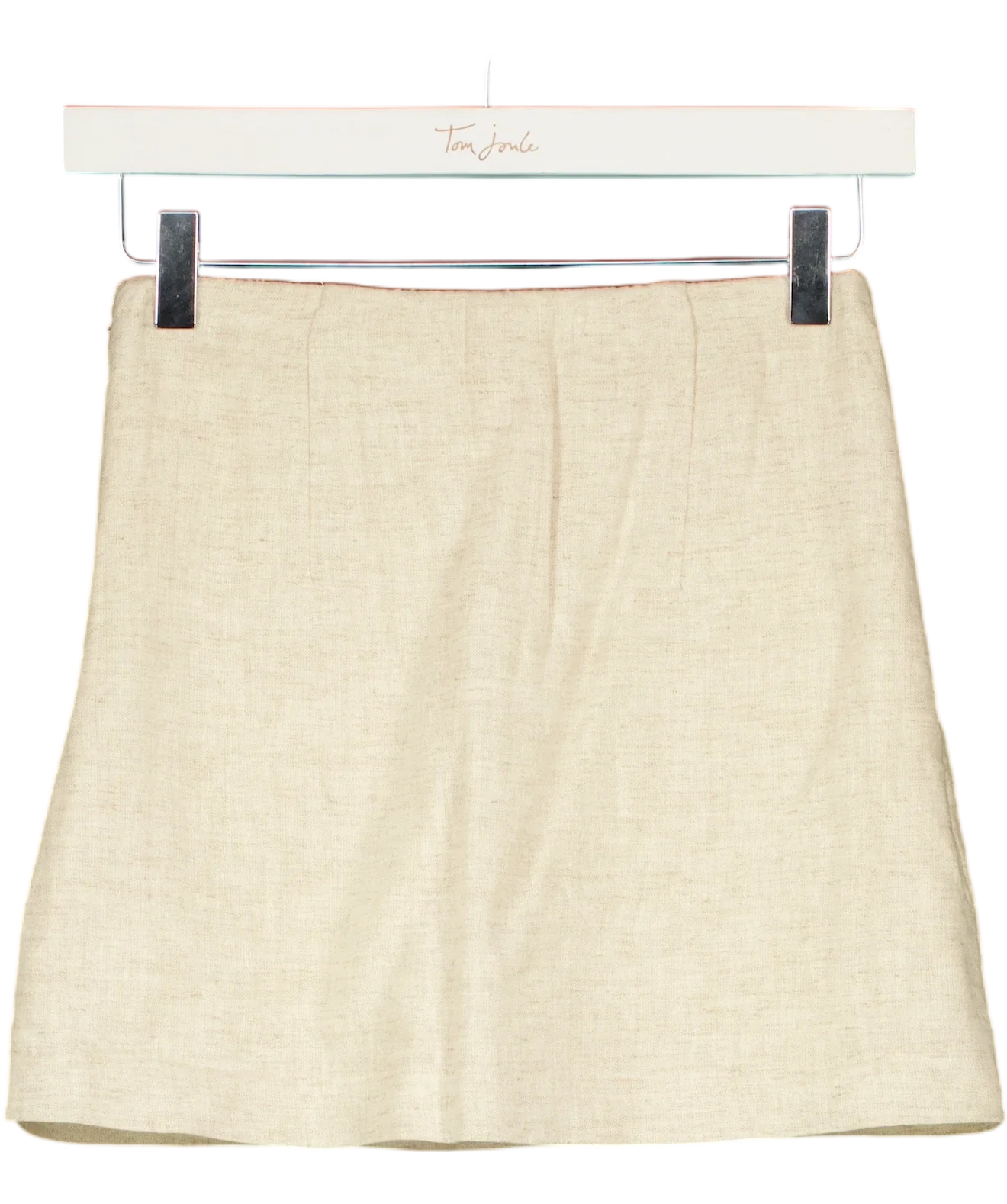 ABERCROMBIE & FITCH Cream The A&F Scarlett Linen-Blend Mini Skort Oatmeal BEIGE, size UK XXS — back