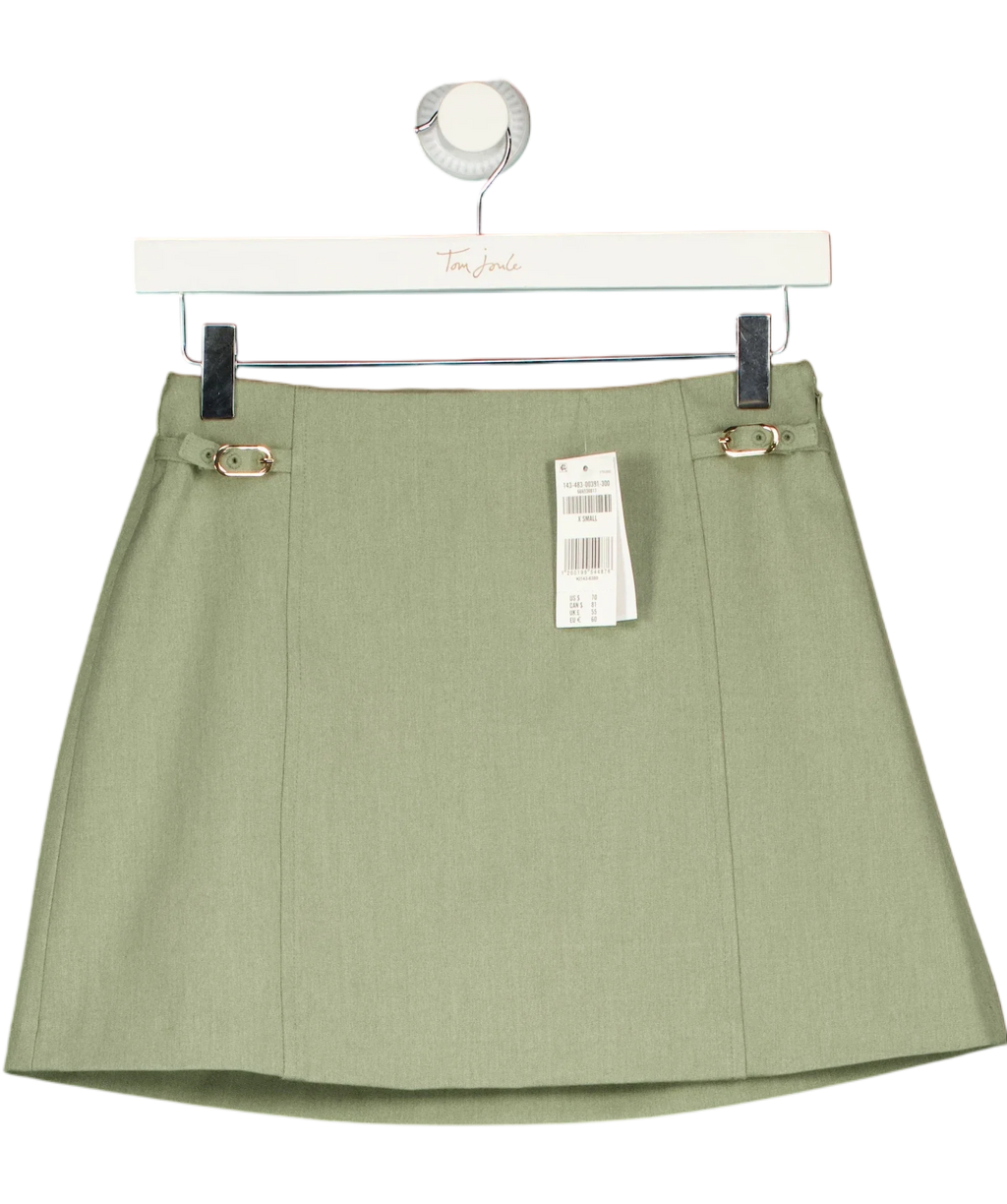 ABERCROMBIE & FITCH Green The A&F Scarlett Forme Belted Mini Skort Frosty Olive  GREEN, size UK XS — front