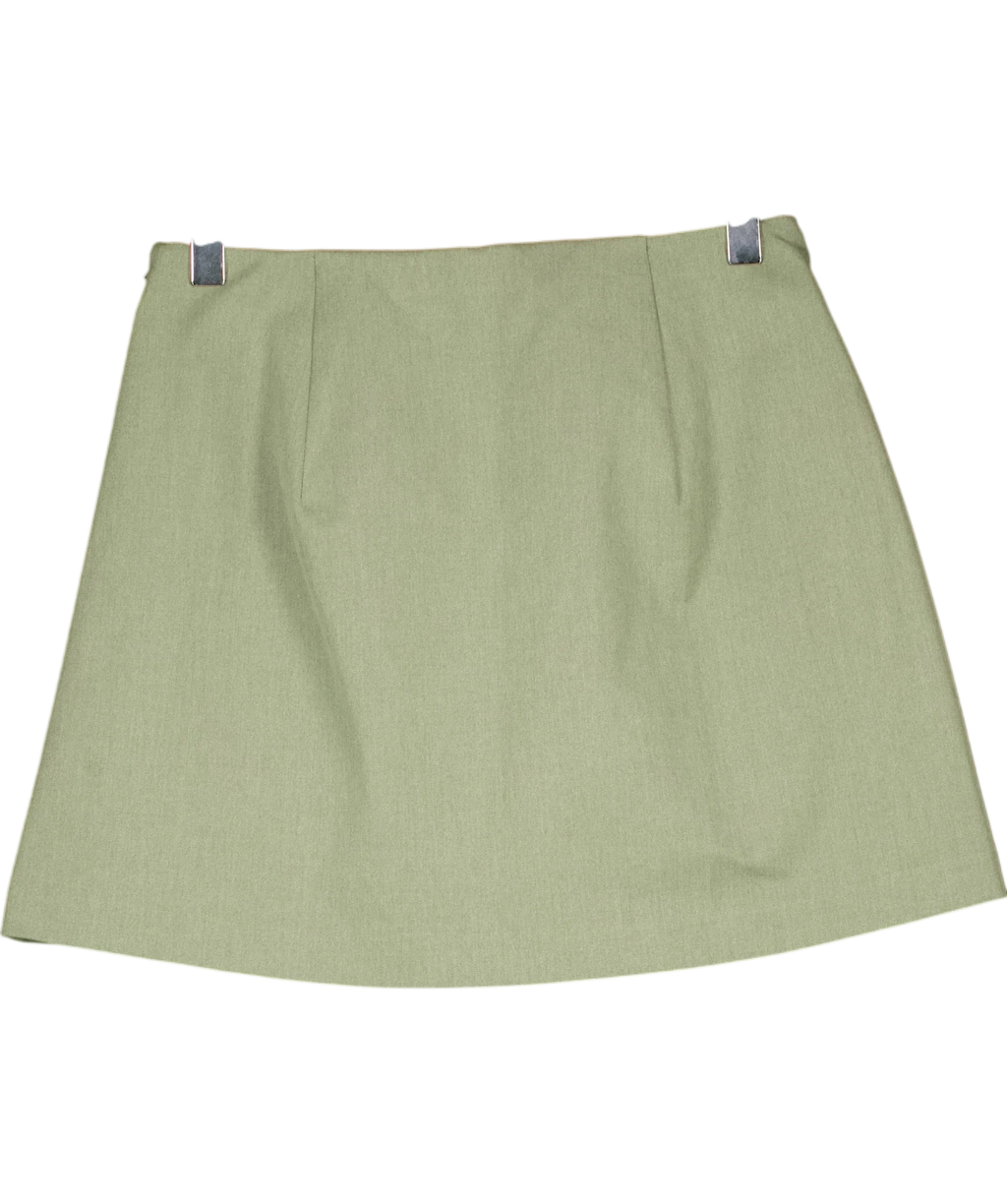 ABERCROMBIE & FITCH Green The A&F Scarlett Forme Belted Mini Skort Frosty Olive  GREEN, size UK XS — back