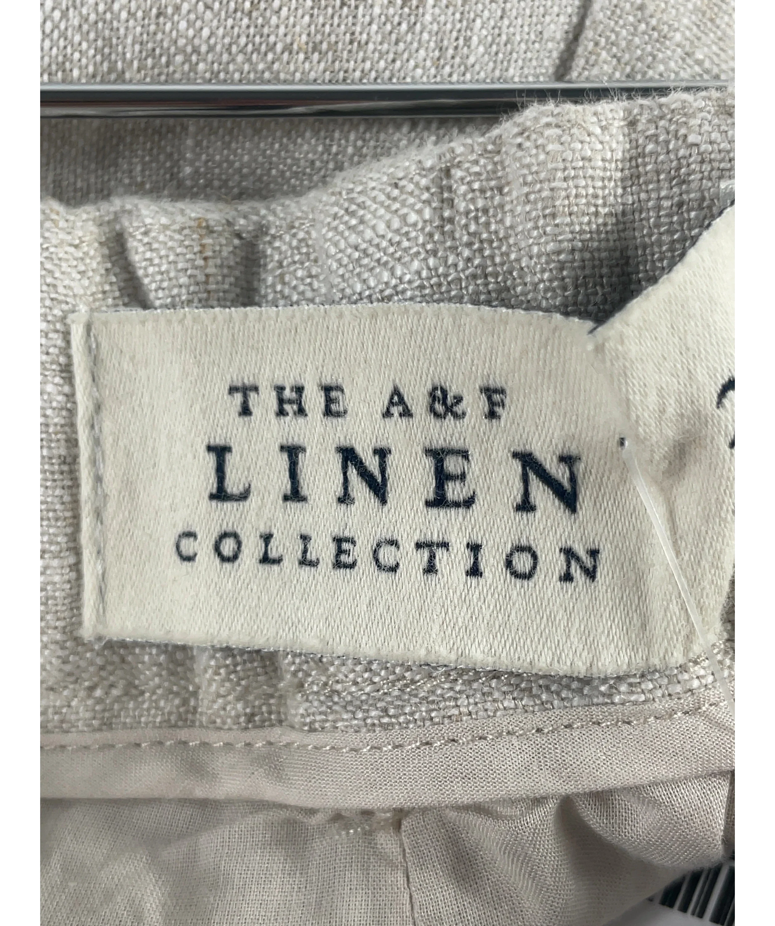 ABERCROMBIE & FITCH Beige The A&F Linen Collection Wide Leg Tailored Pants Beige - LONG, size W25 — detail