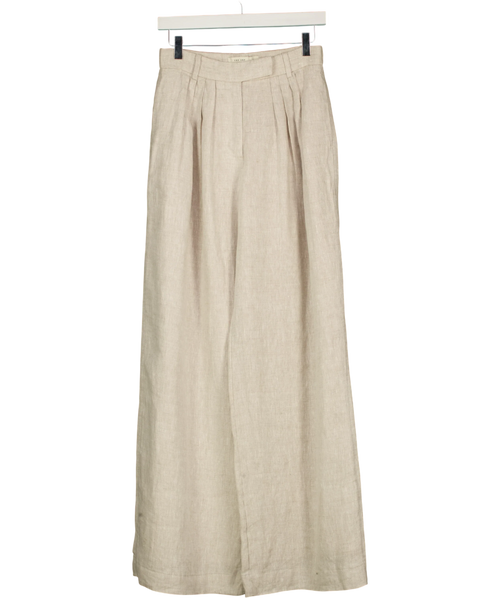 ABERCROMBIE & FITCH Beige The A&F Linen Collection Wide Leg Tailored Pants Beige - LONG, size W25 — front