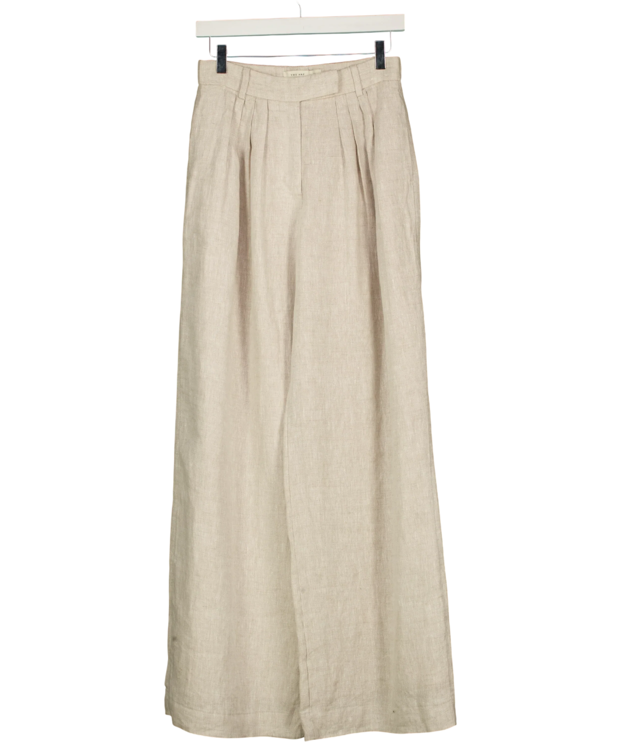 ABERCROMBIE & FITCH Beige The A&F Linen Collection Wide Leg Tailored Pants Beige - LONG, size W25 — front