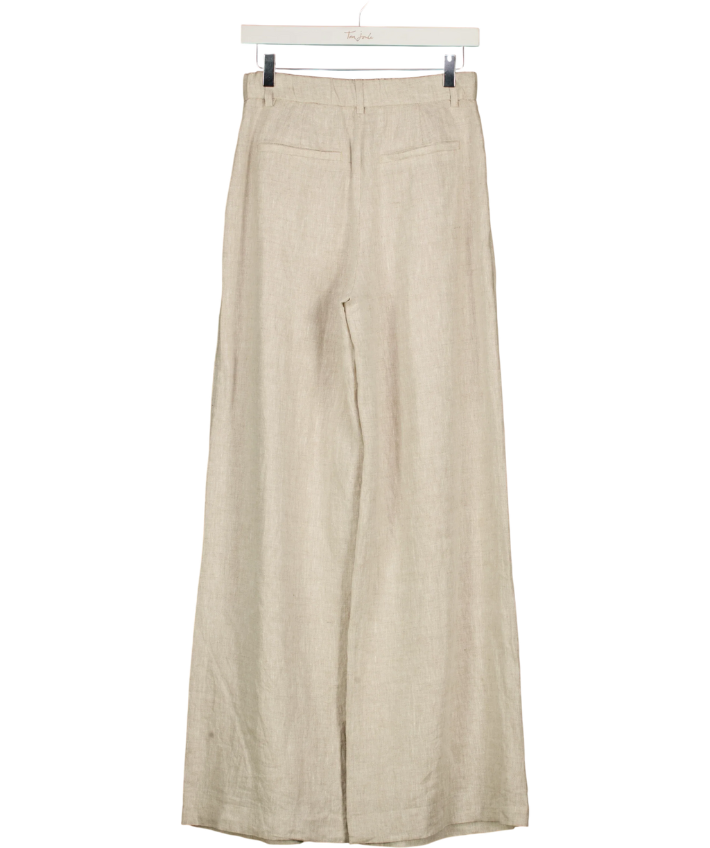 ABERCROMBIE & FITCH Beige The A&F Linen Collection Wide Leg Tailored Pants Beige - LONG, size W25 — back